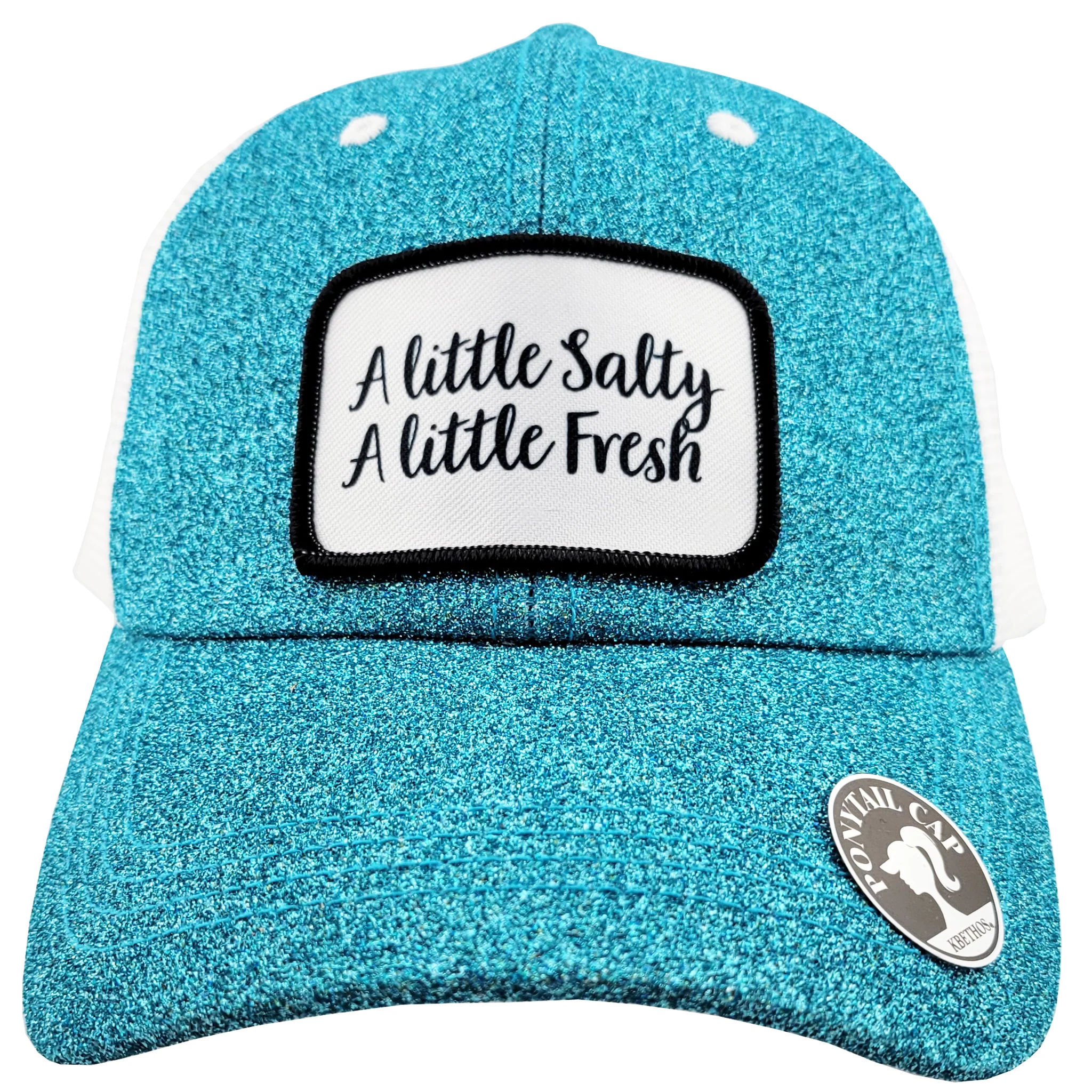 A Little Salty Glitter Ponytail Hat Assorted Colors - Image 4