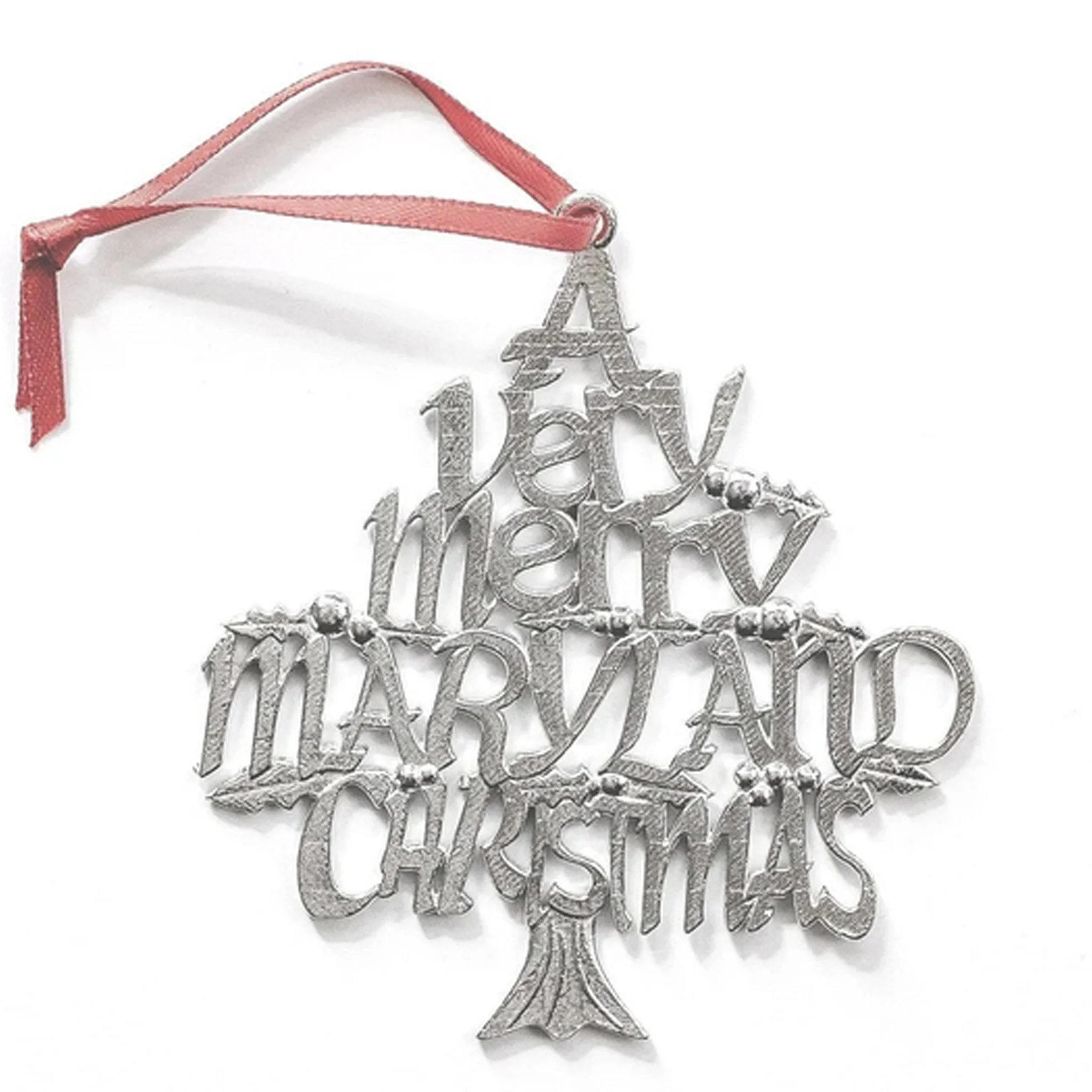 A Very Merry Maryland Christmas Pewter Ornament