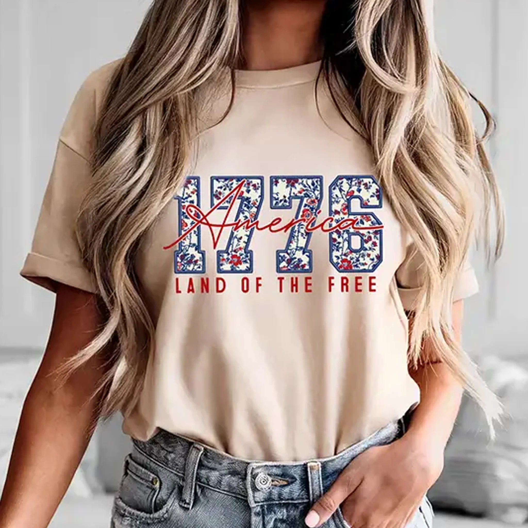 America 1776 Land of the Free T-Shirt - Image 2