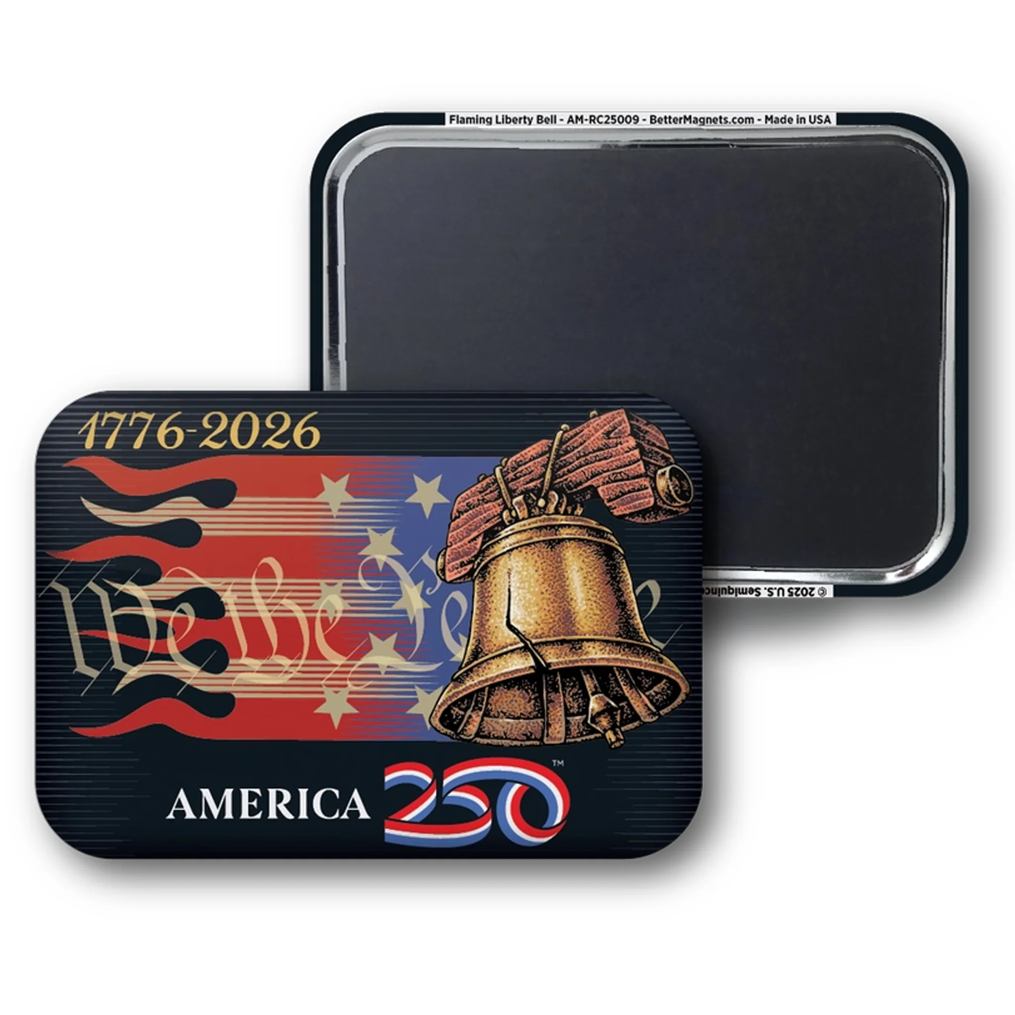 America 250 Flaming Liberty Bell Magnet - Image 2