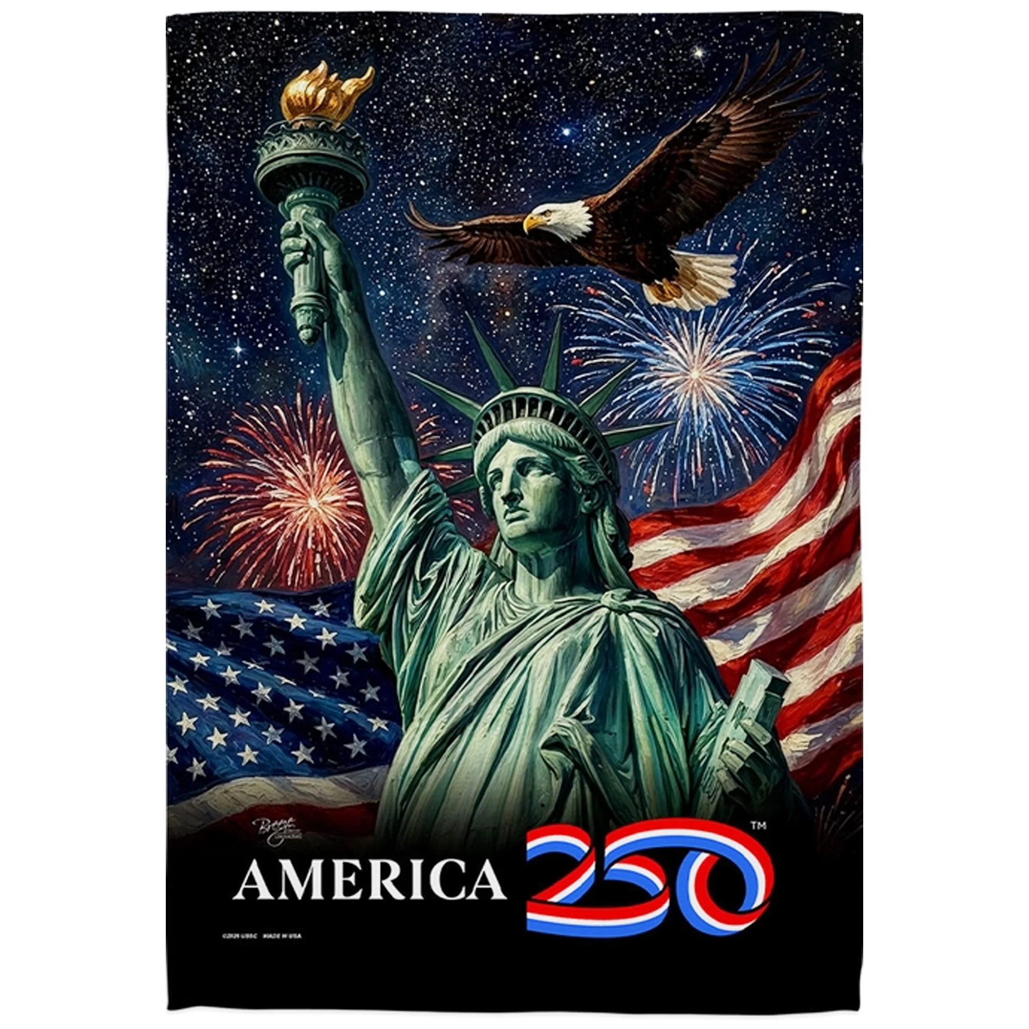 America 250 Statue of Liberty Eagle Garden Flag
