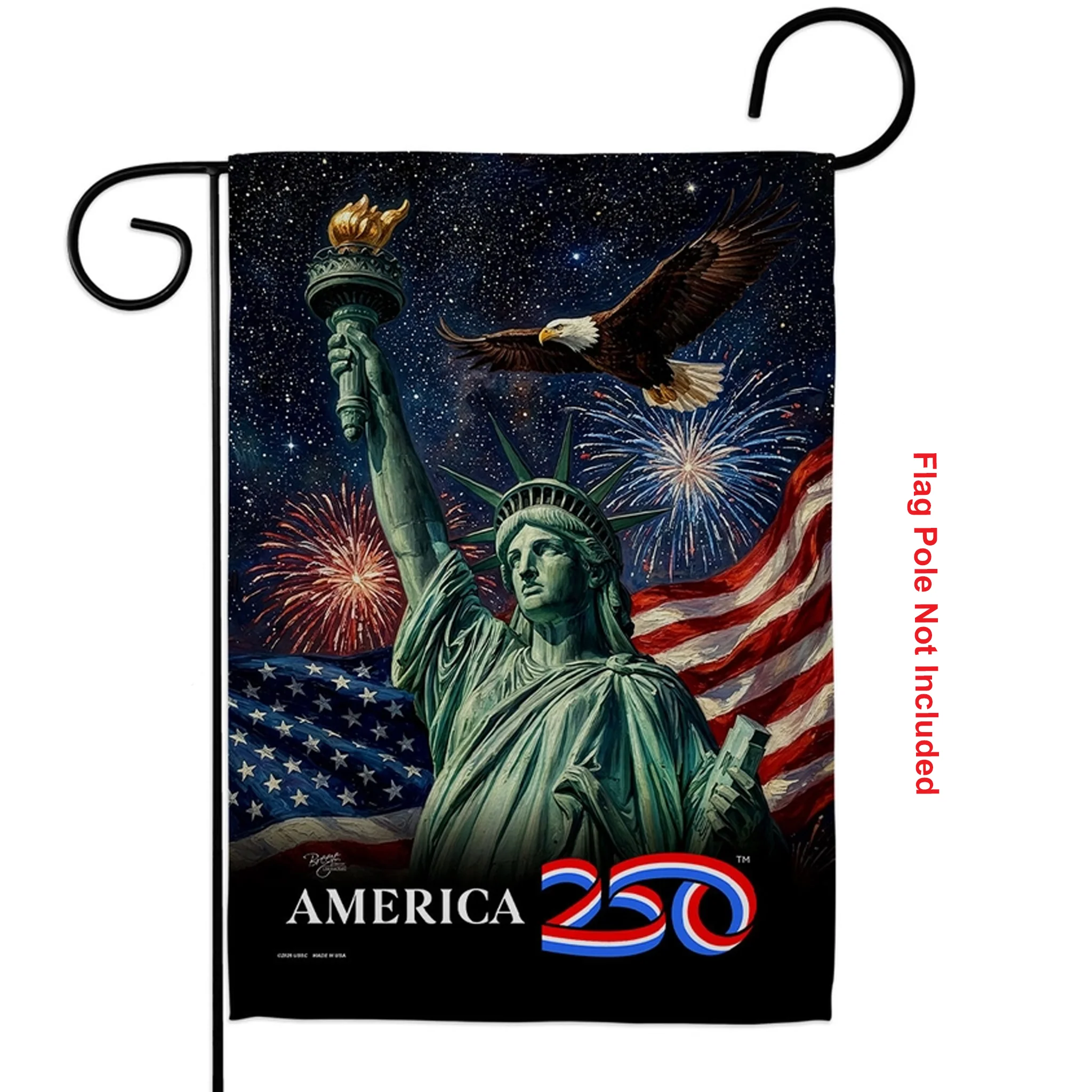 America 250 Statue of Liberty Eagle Garden Flag - Image 2