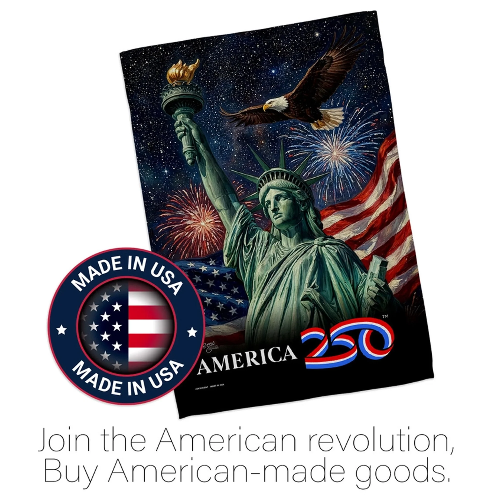 America 250 Statue of Liberty Eagle Garden Flag - Image 4
