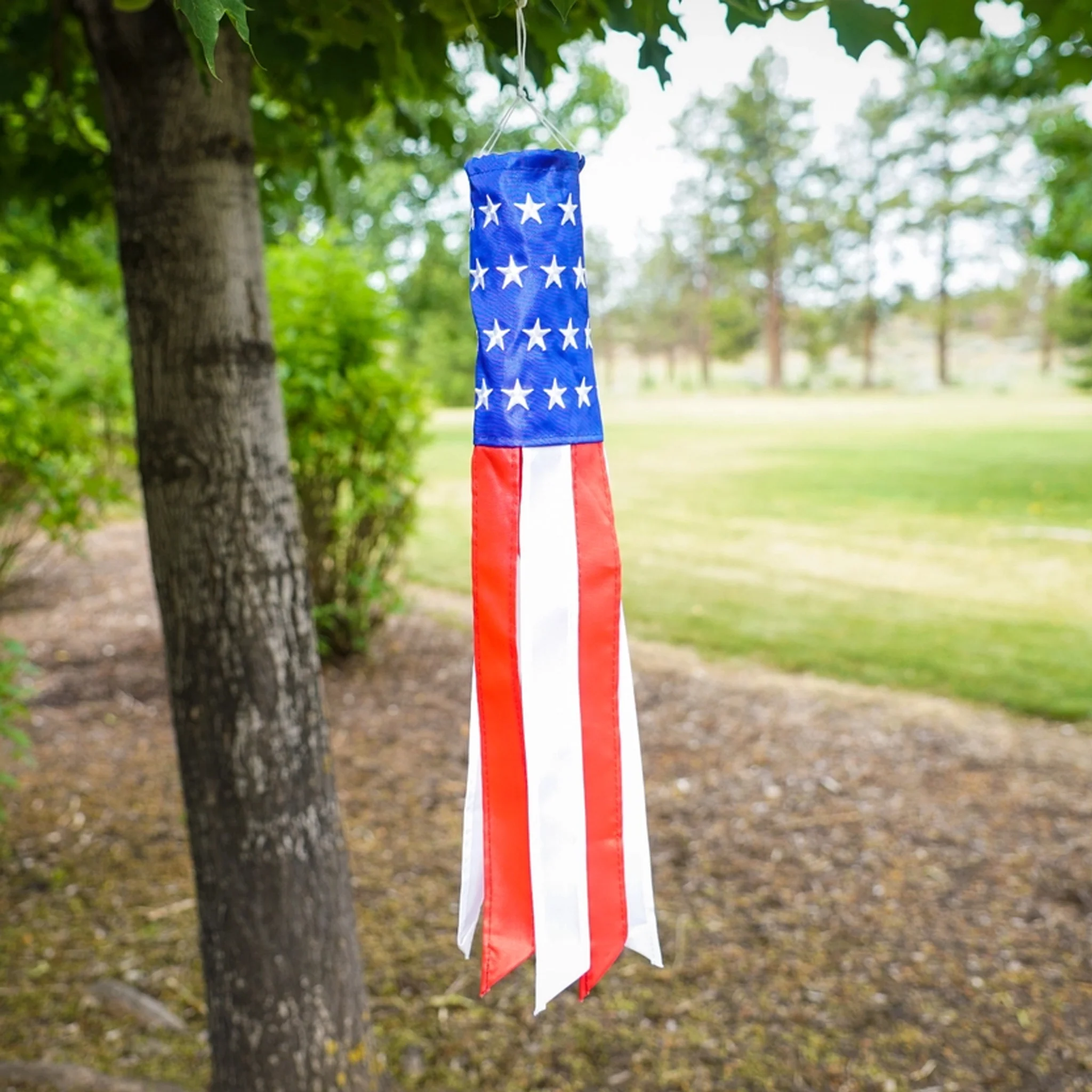 American Flag Embroidered 18" Mini Windsock - Image 3