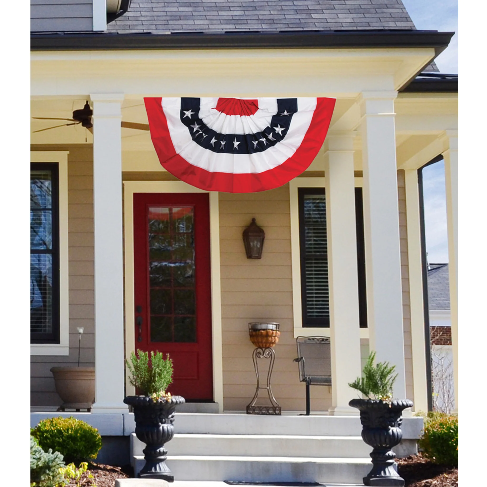American Flag Embroidered Bunting 48" x 24" - Image 2