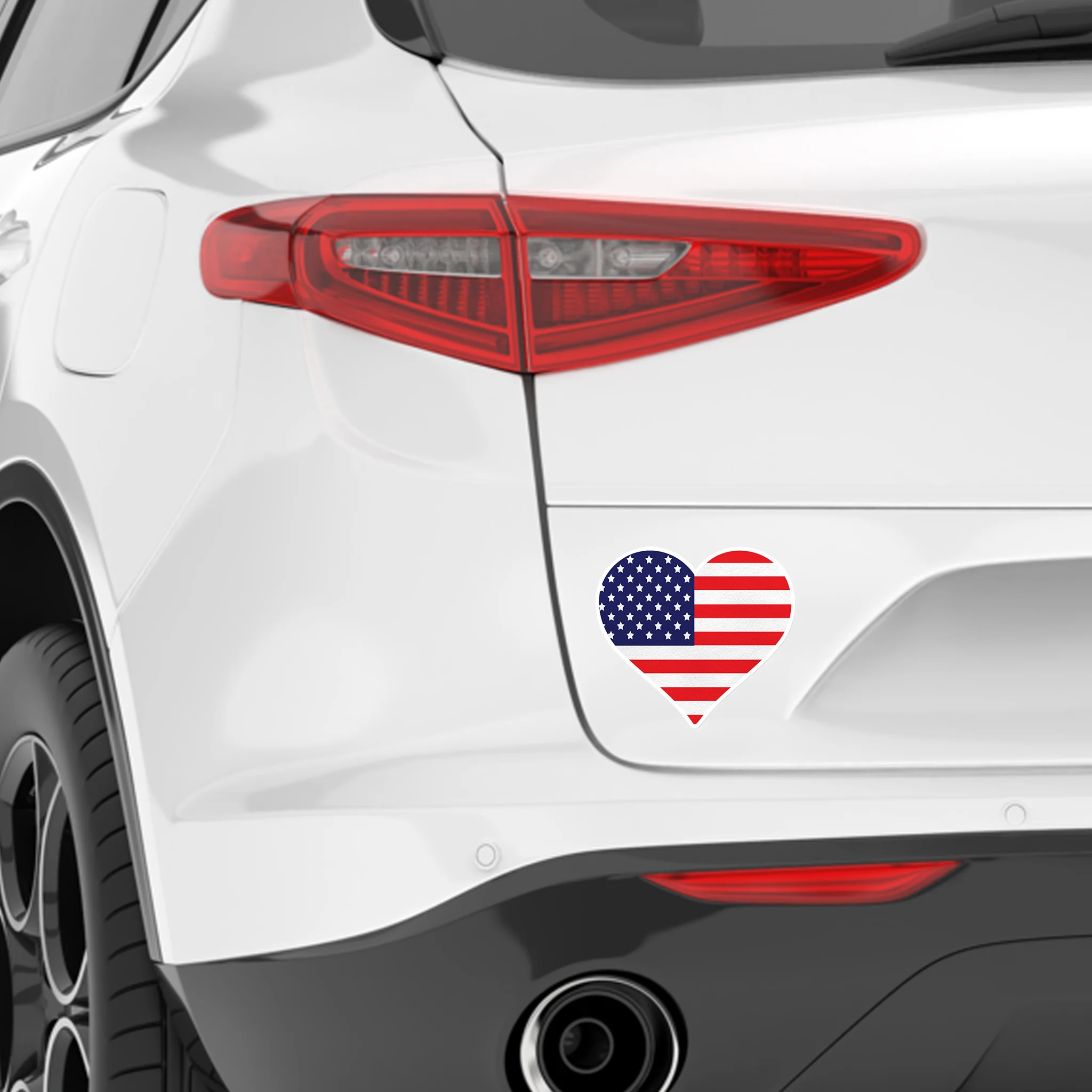 American Flag Heart Die Cut Vinyl Sticker - Image 2