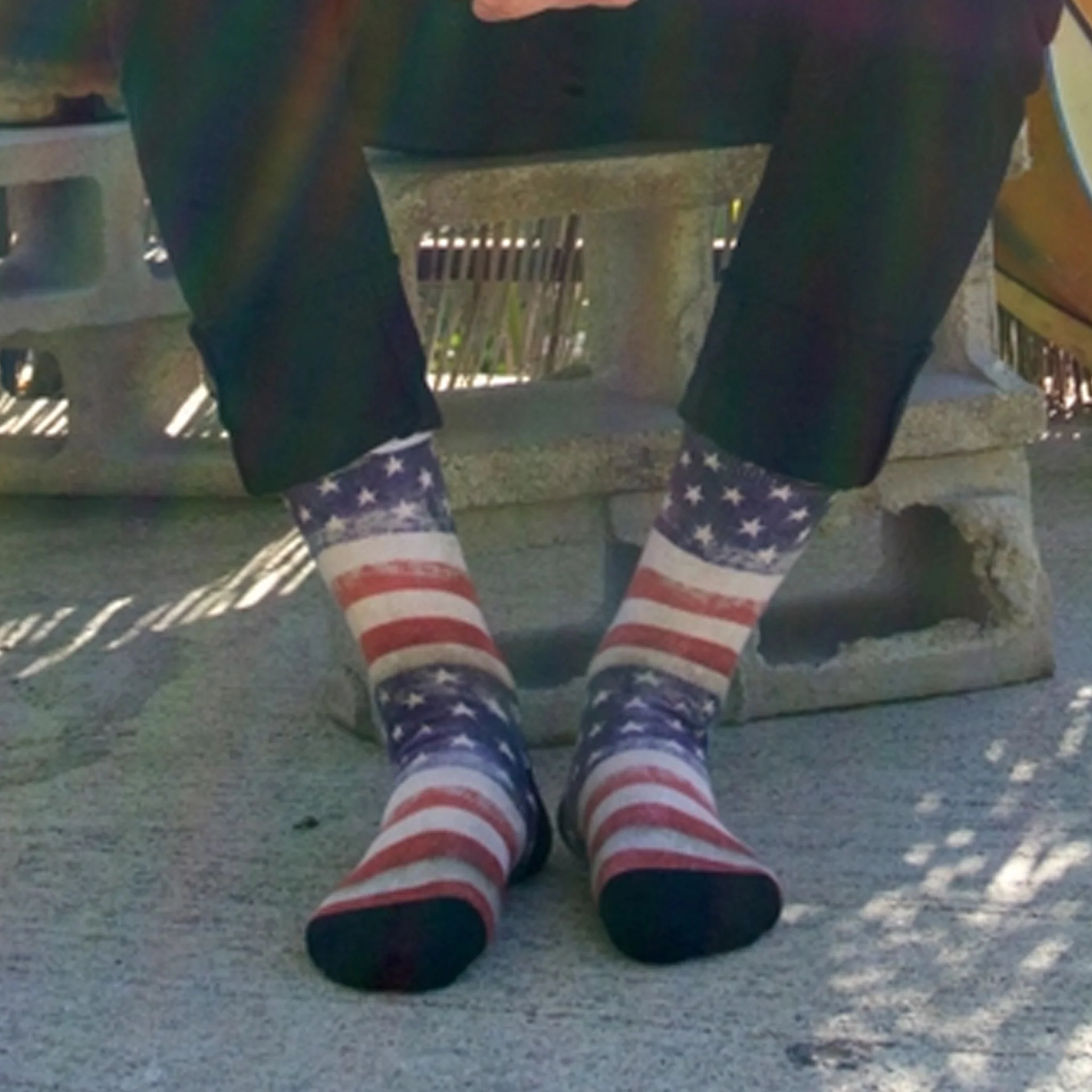 American Flag Weathered Adult Dress Socks - Image 3