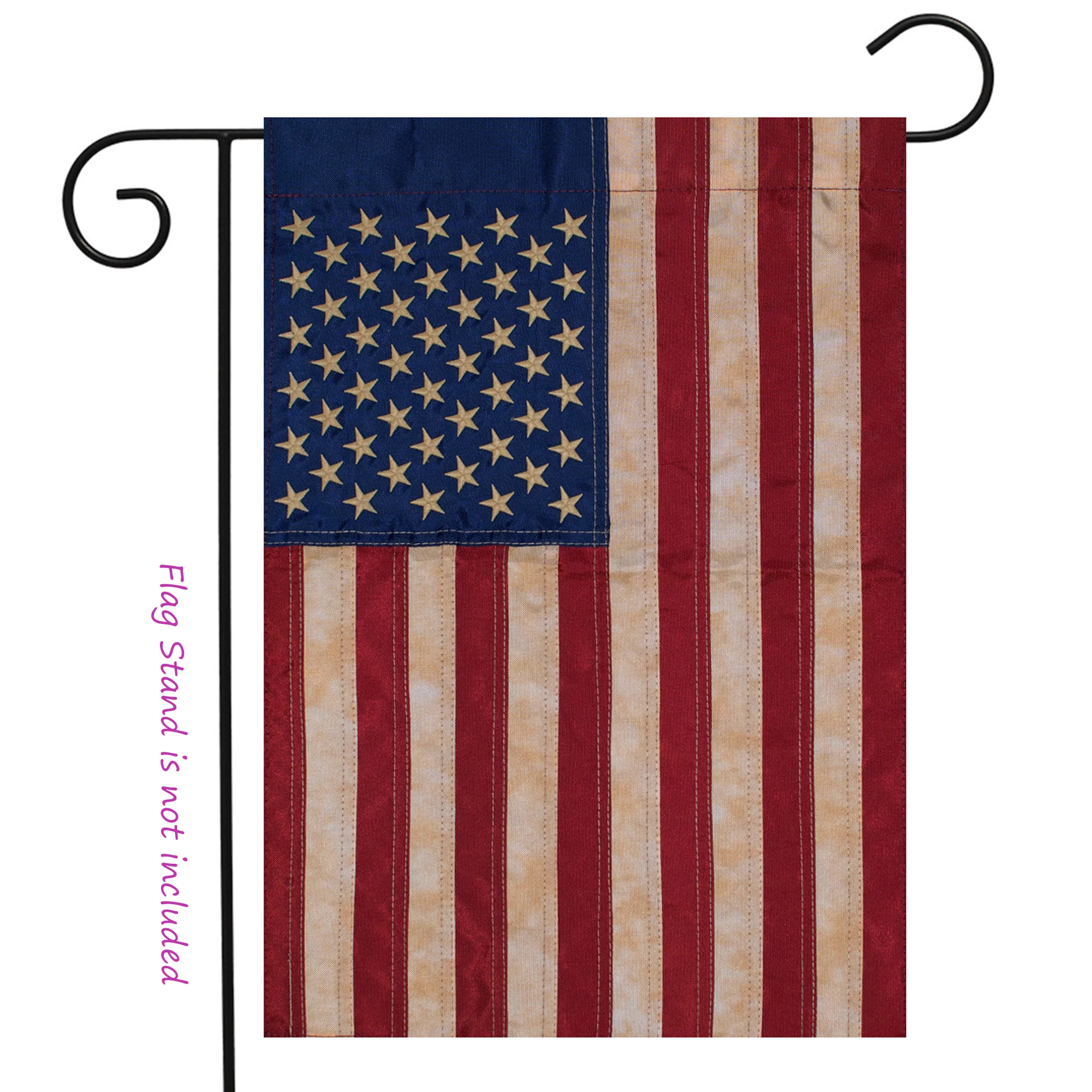 American Tea Stained Embroidered (Sleeve) Garden Flag - Image 2