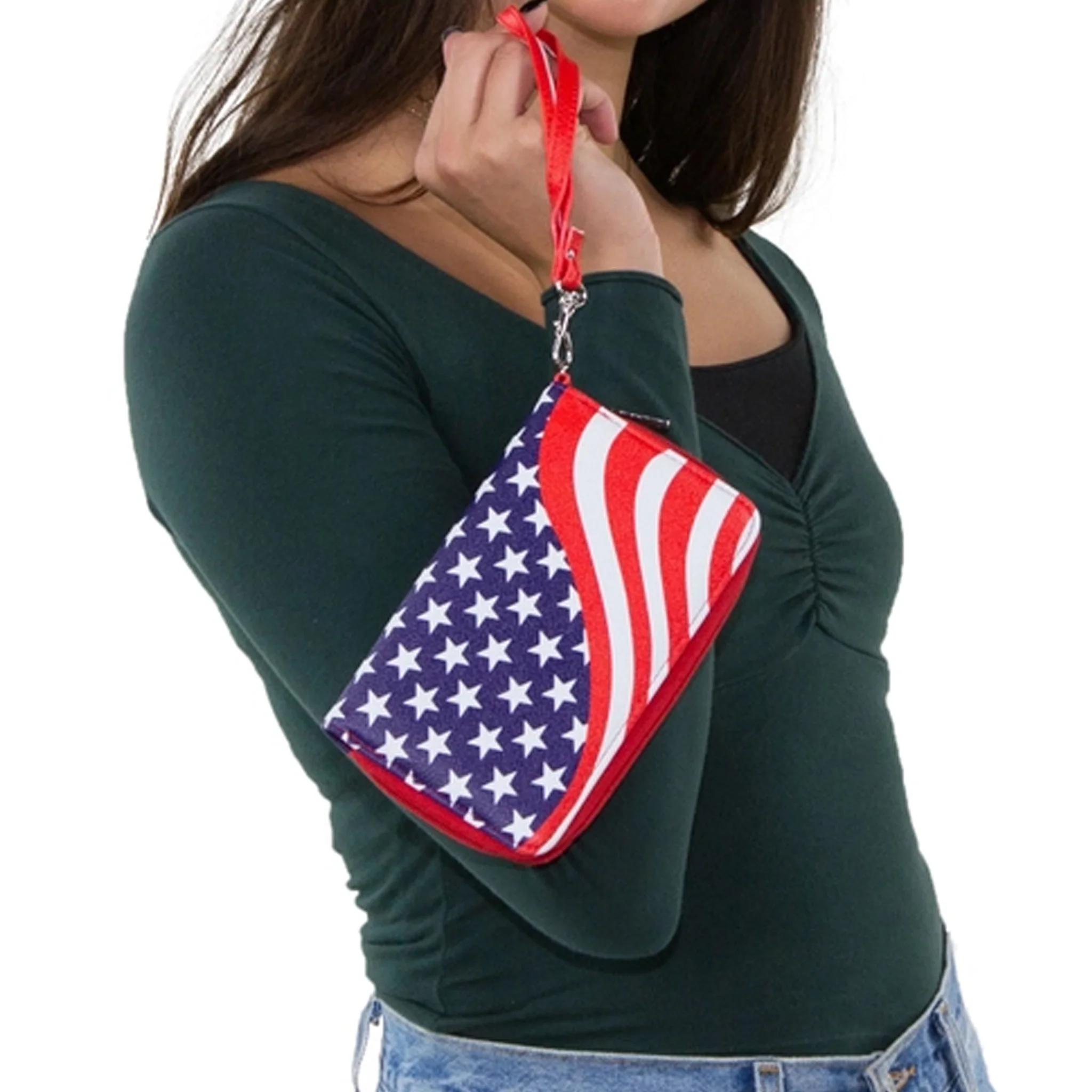 Americana Flag Wallet Wristlet - Image 2