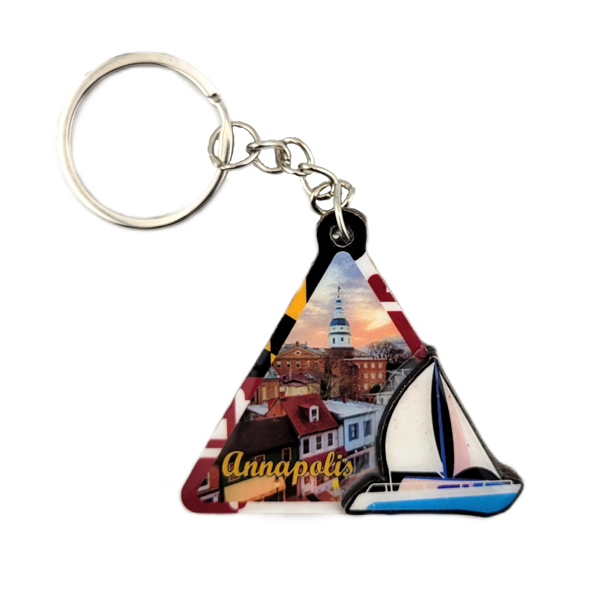 Annapolis Sailboat Triangle Key Ring