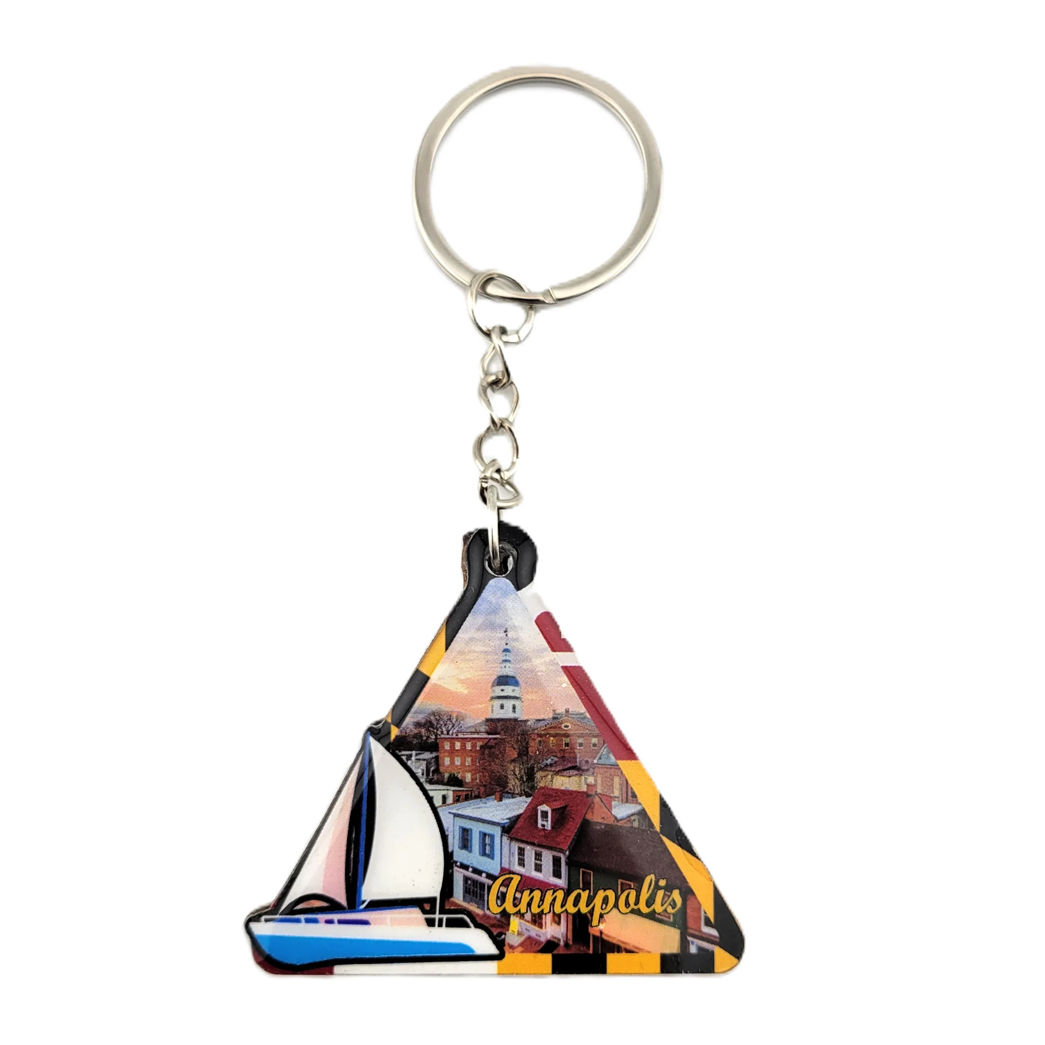 Annapolis Sailboat Triangle Key Ring - Image 3