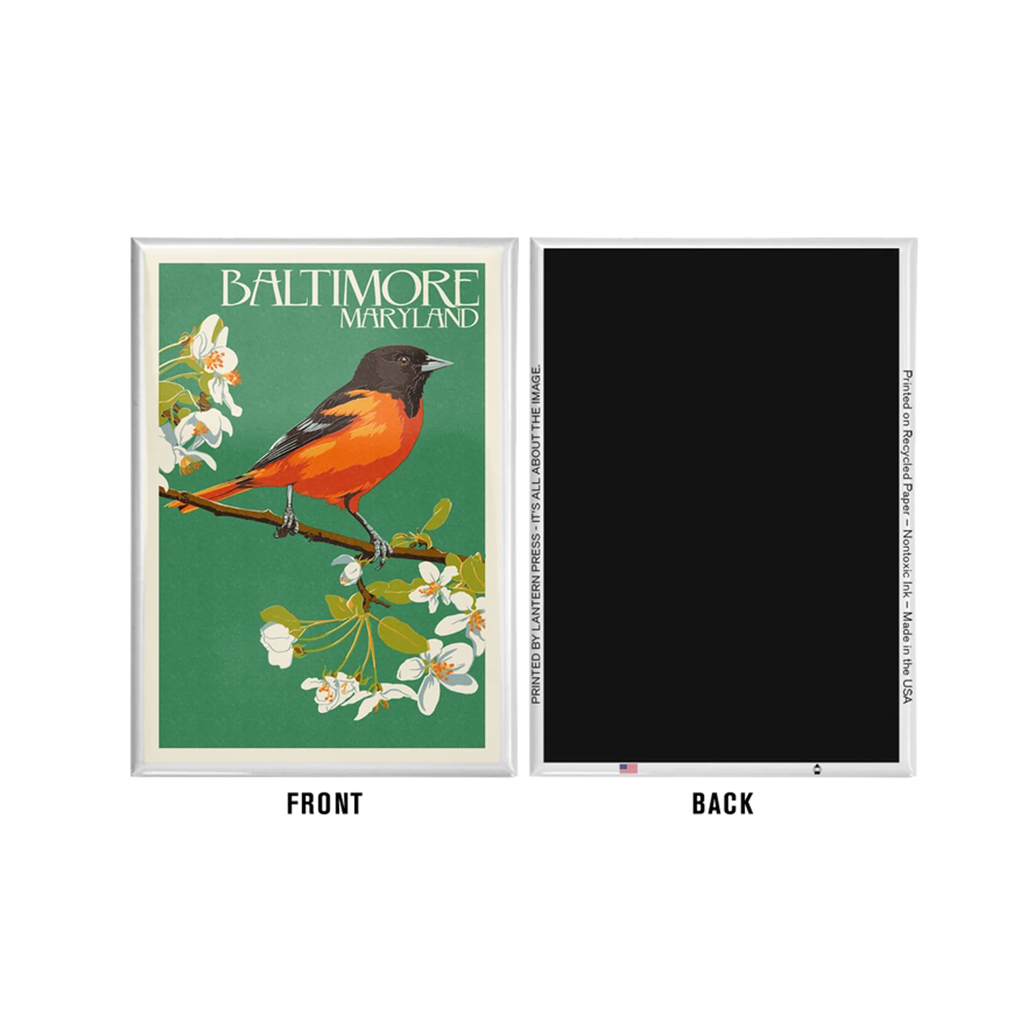 Baltimore Maryland Oriole Rectangular Magnet - Image 2