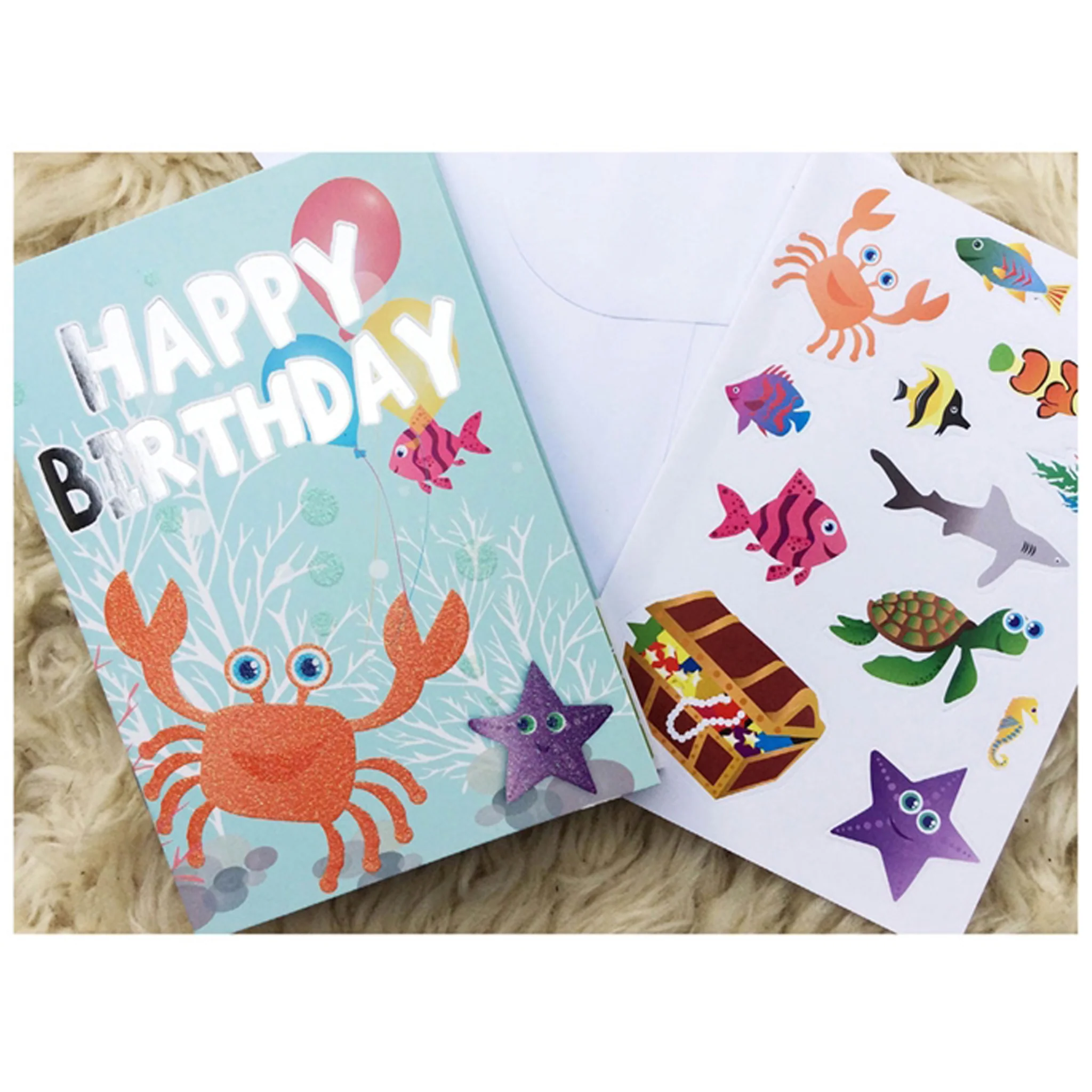 Birthday Crab Activity Fun & Games Trifold Card - Image 2