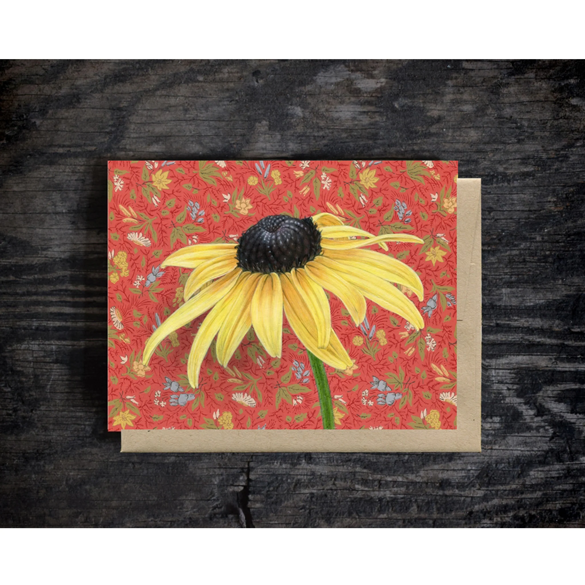 Black Eyed Susan Art Textured Notecard - Image 3