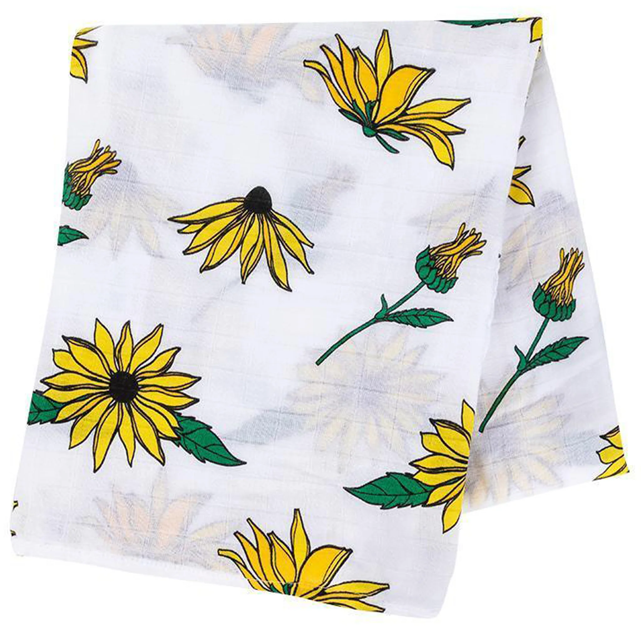 Black Eyed Susan Baby Swaddle Muslin Receiving Blanket