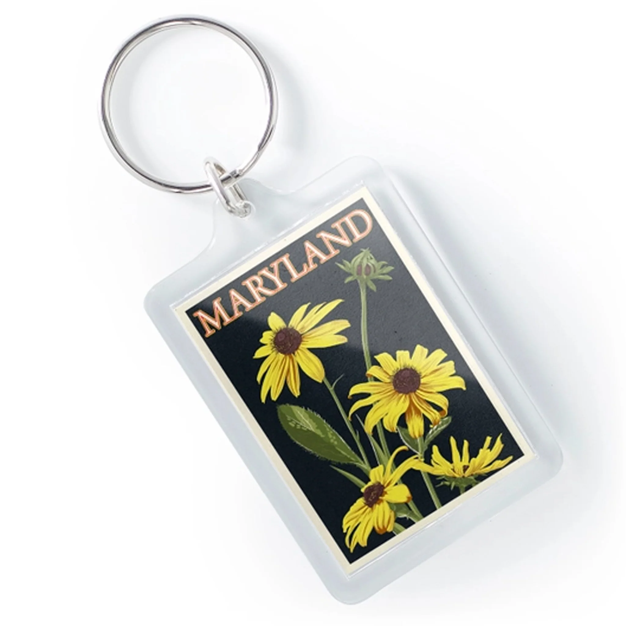 Black Eyed Susan Maryland Lucite Keychain - Image 2