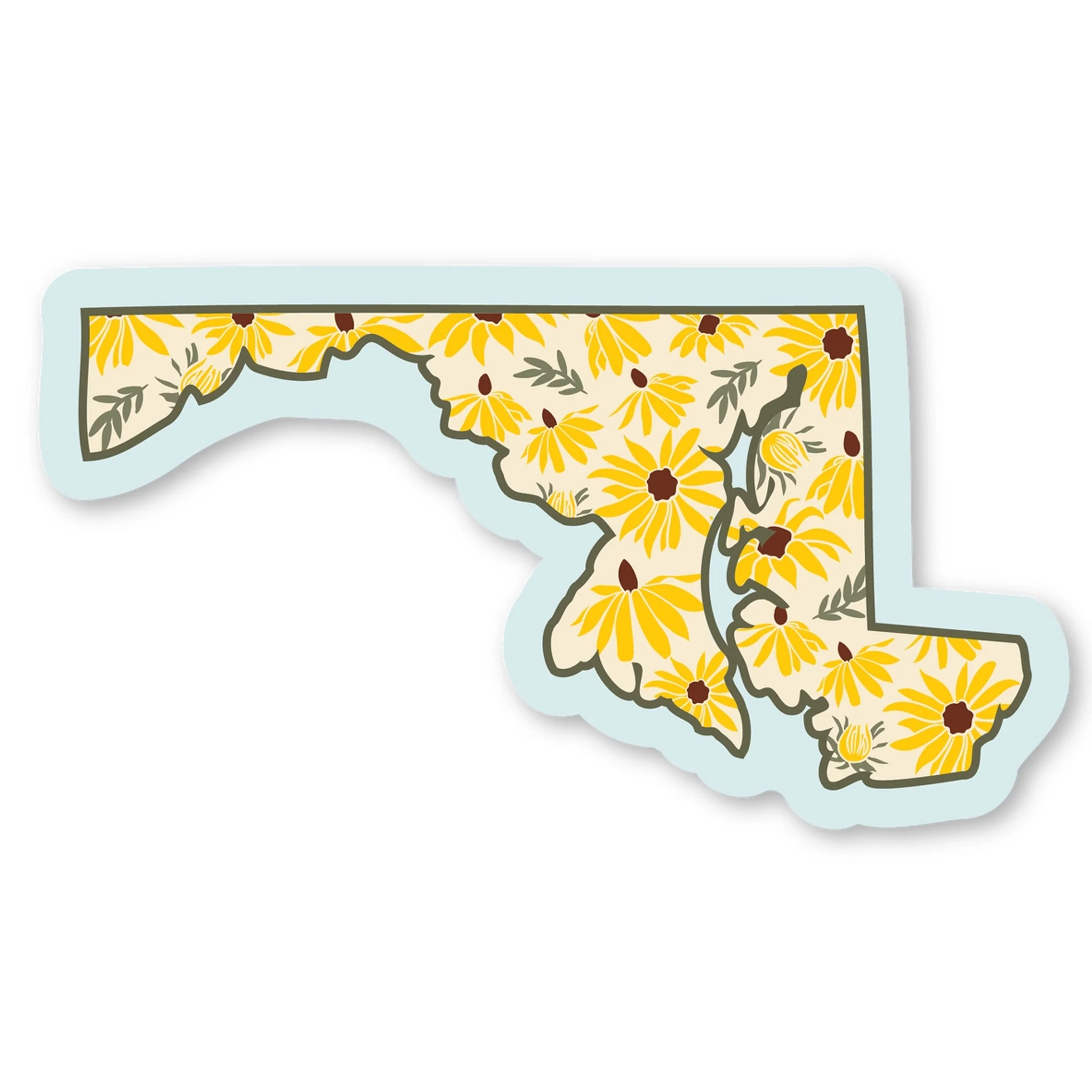Black Eyed Susans Maryland Shaped Acrylic Magnet - Image 3