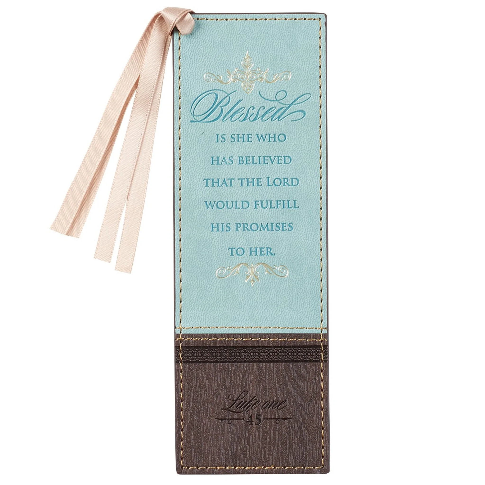 Blessed Is She Who Has Believed Faux Leather Bookmark