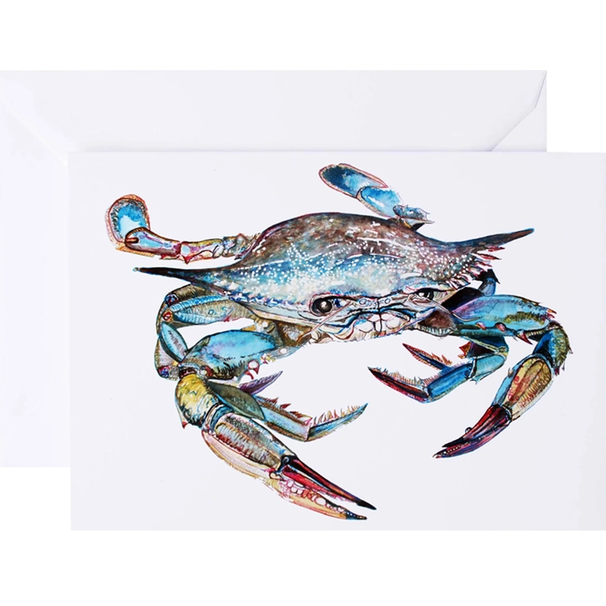 Blue Crab Callinectes Sapidus Watercolor Art - Print or Greeting Card
