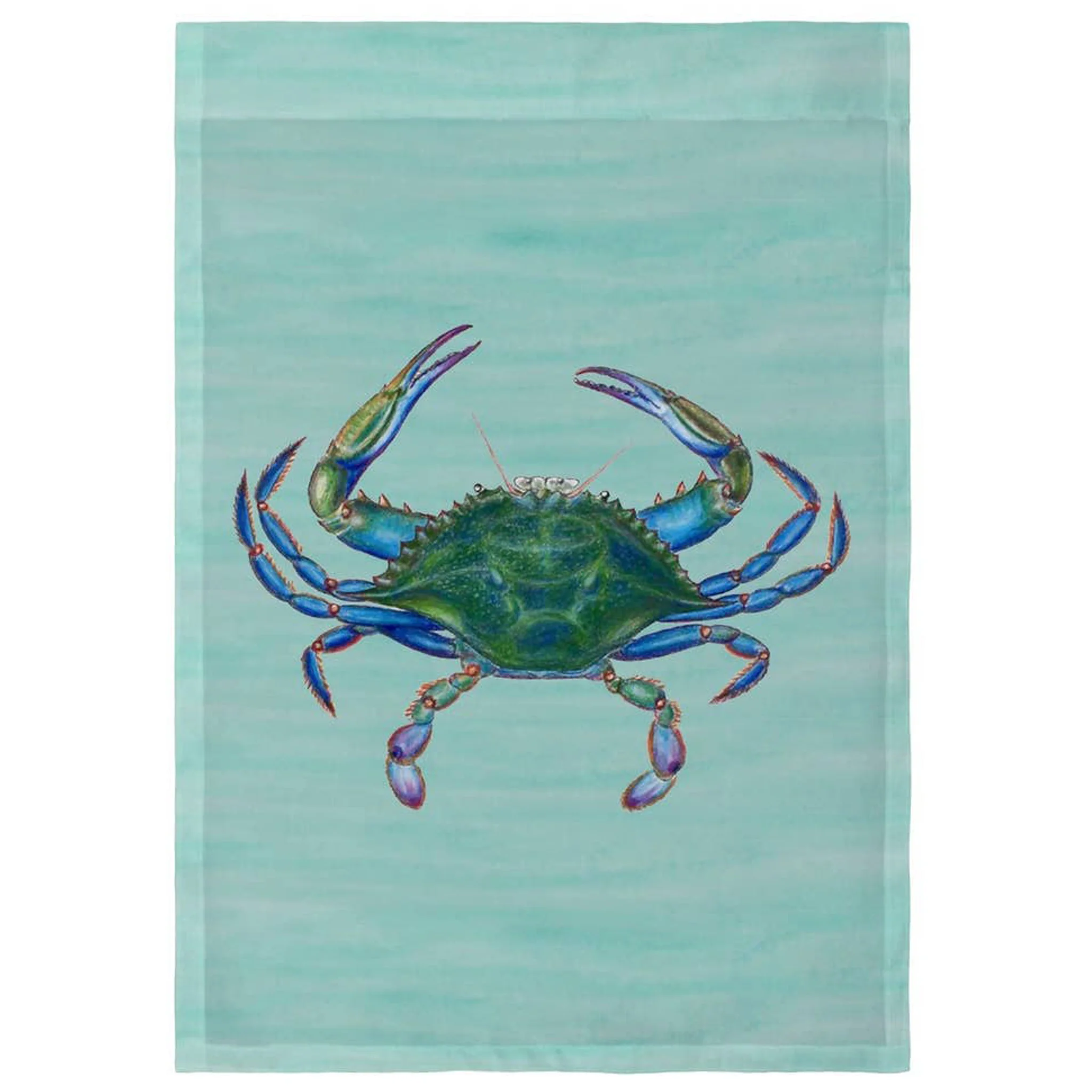 Blue Crab On Aqua Garden Flag
