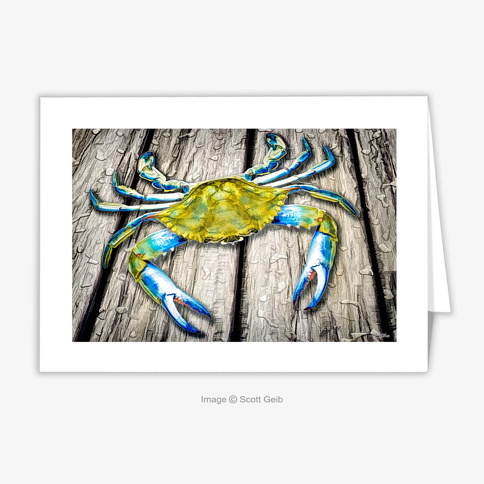 Blue Crab on Dock Note Card - Image 2