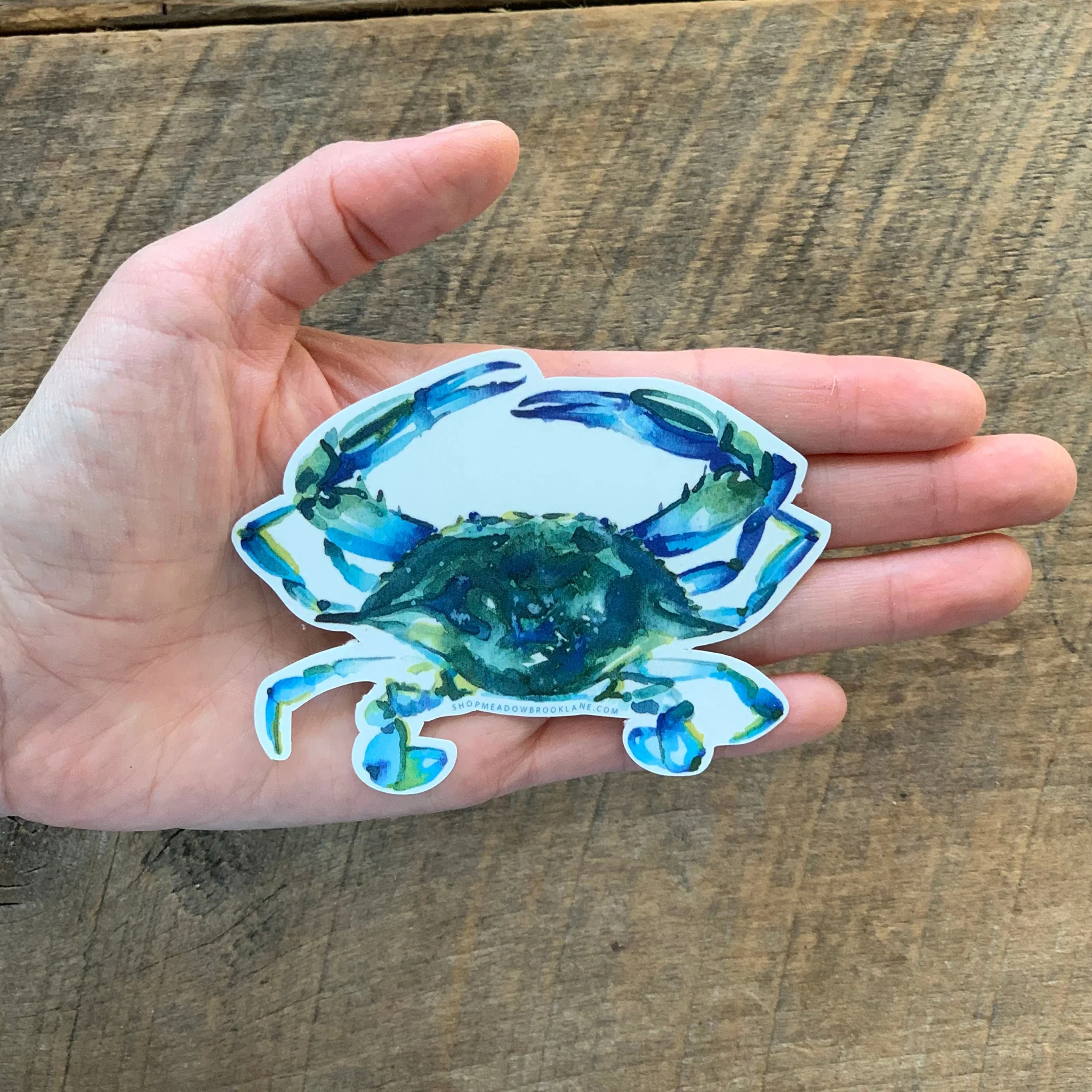 Blue Crab Original Art Die Cut Vinyl Sticker - Image 2