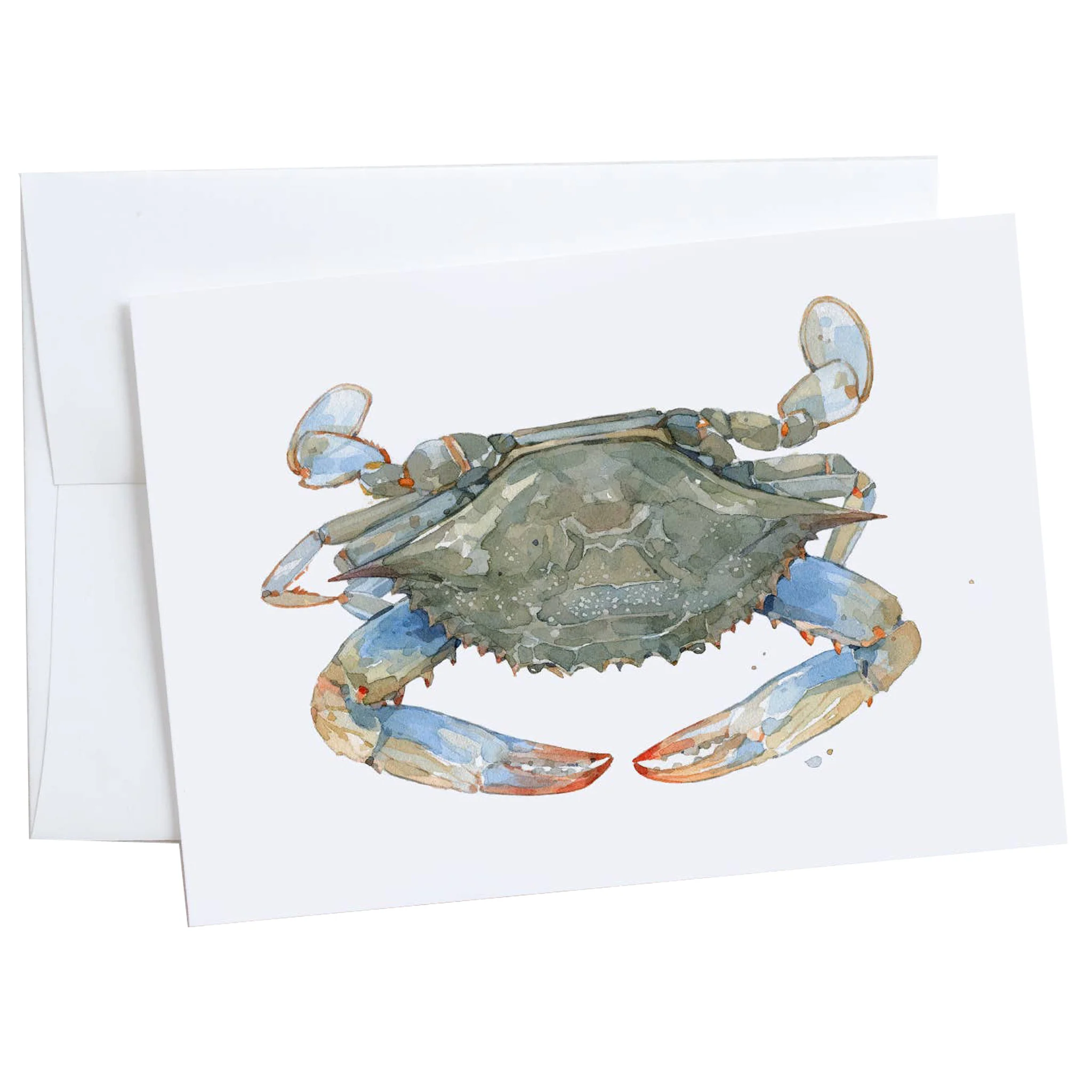 Blue Crab Watercolor Art 5"x7" Notecard