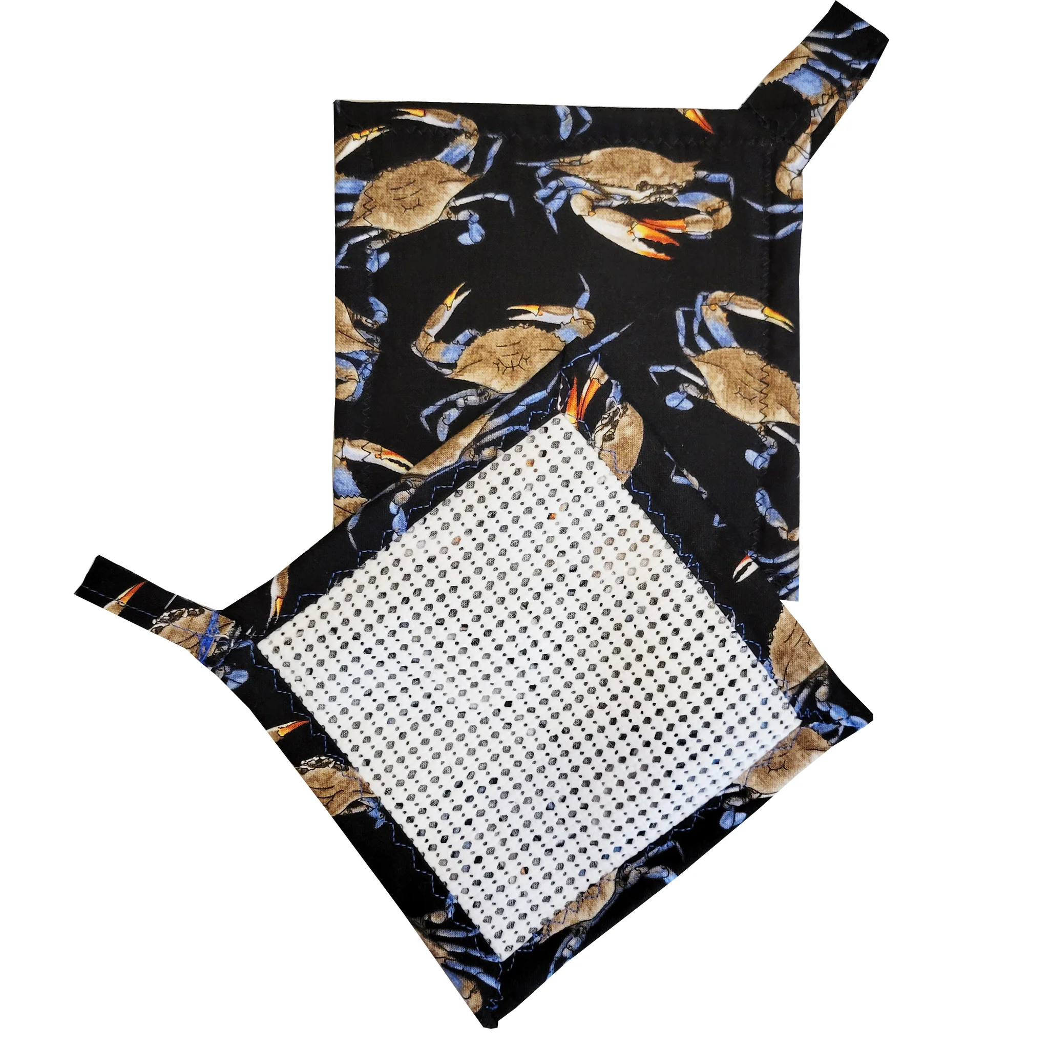 Blue Crabs on Black Background Jar Gripper