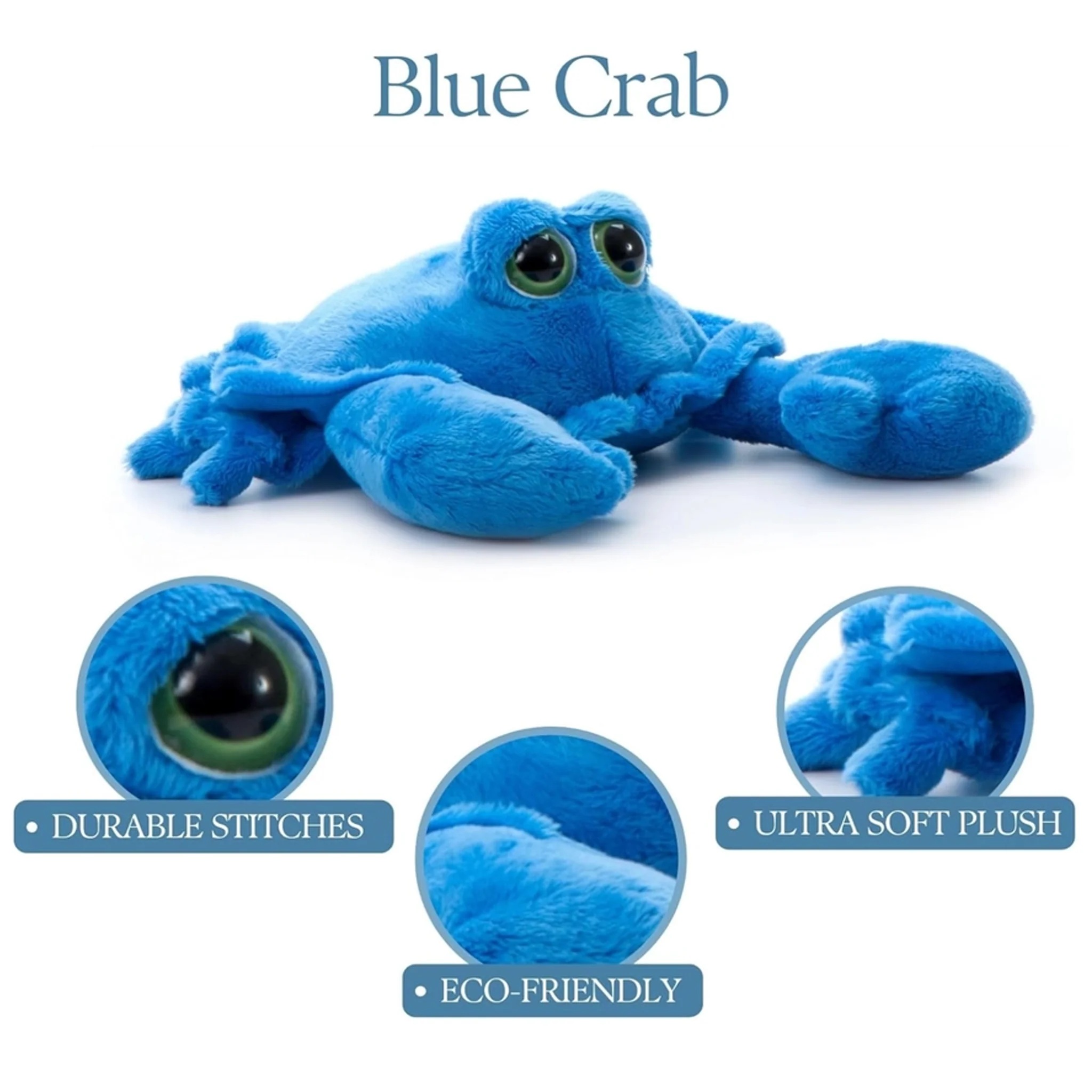 Bright Eyes Crab Plush Toy Red or Blue - Image 9