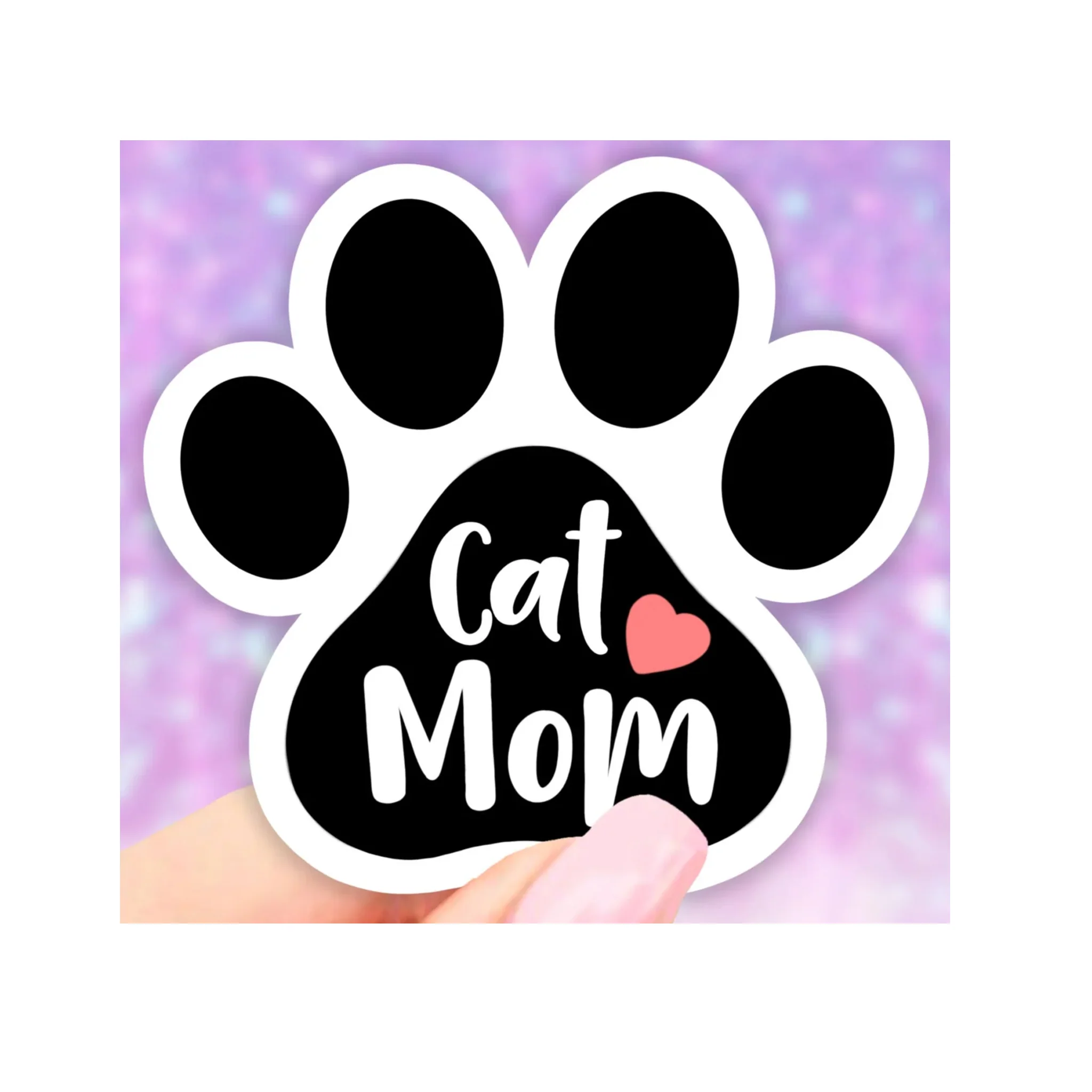 Cat Mom Paw Vinyl Sticker - Image 2