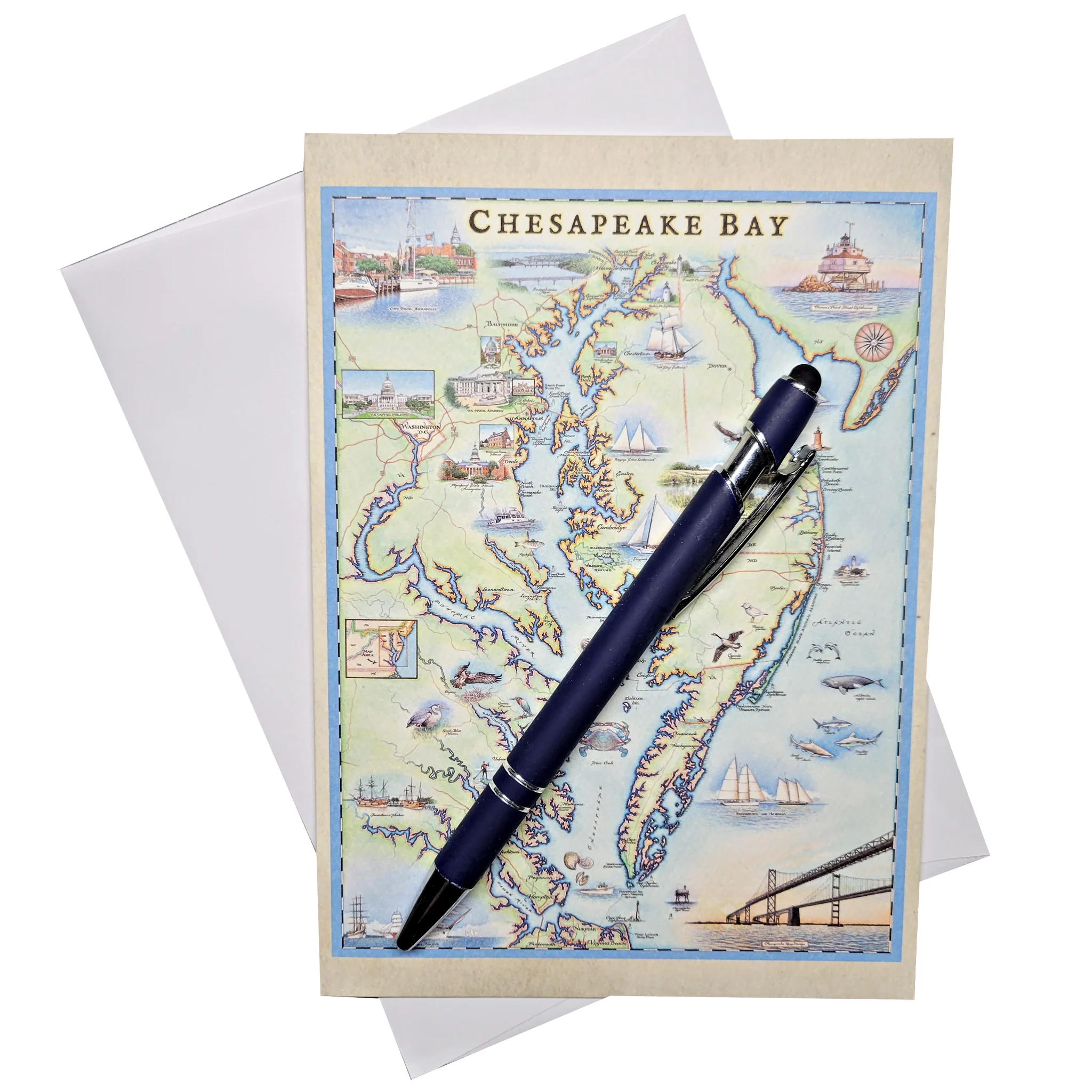 Chesapeake Bay Map Note Card - Image 2