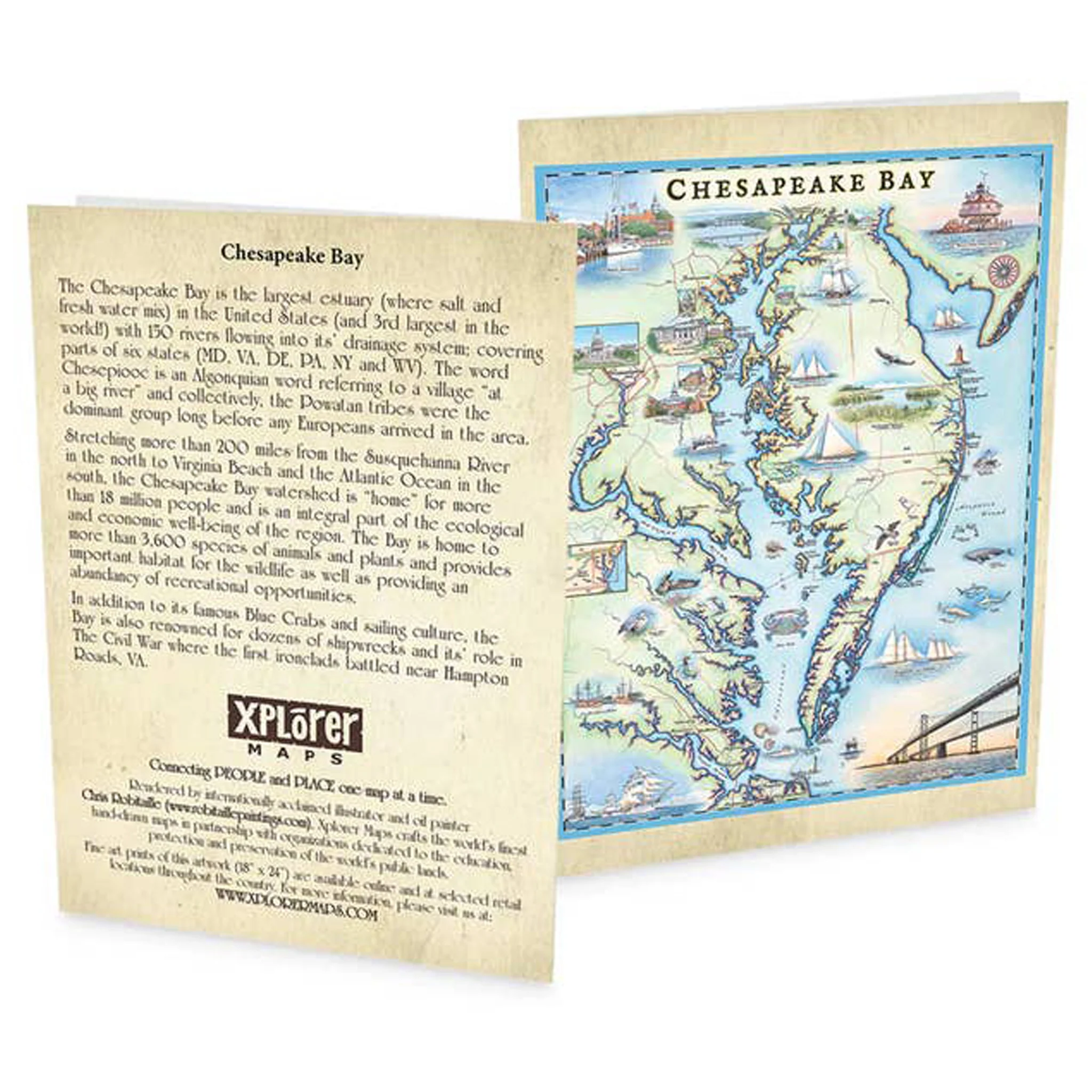 Chesapeake Bay Map Note Card - Image 3