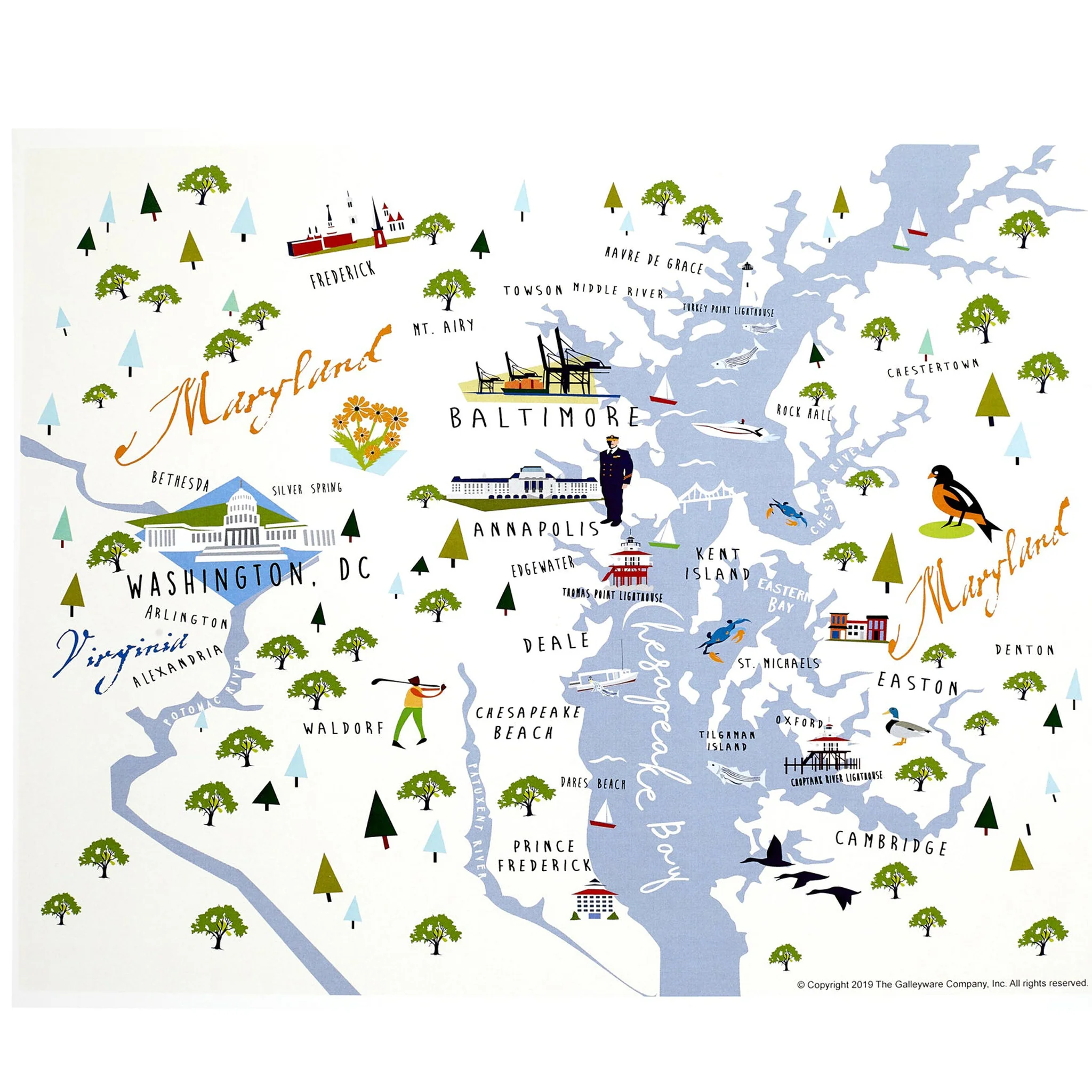 Chesapeake Bay Region Map 1,000 Piece Puzzle - Image 2
