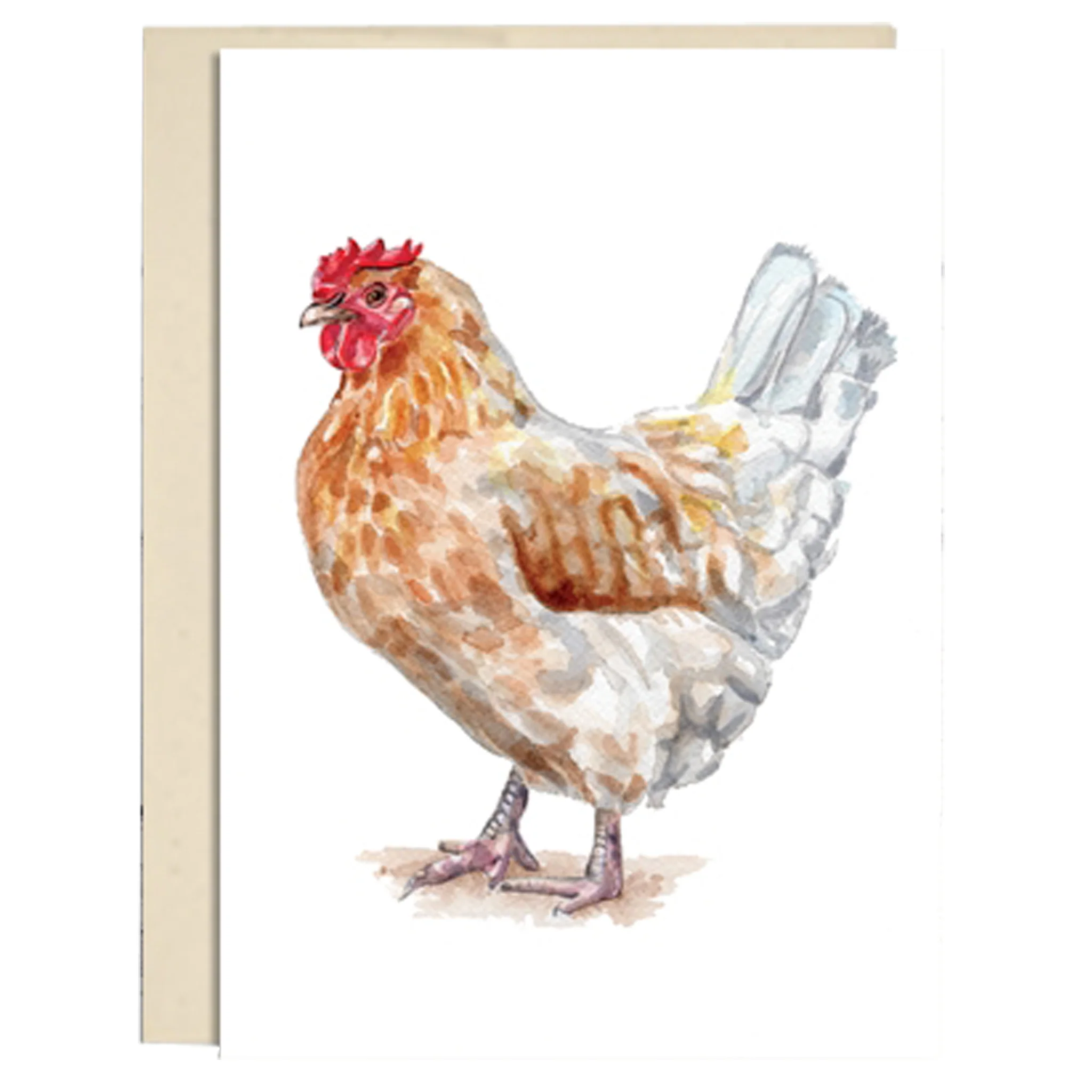 Chicken Watercolor Greeting Card