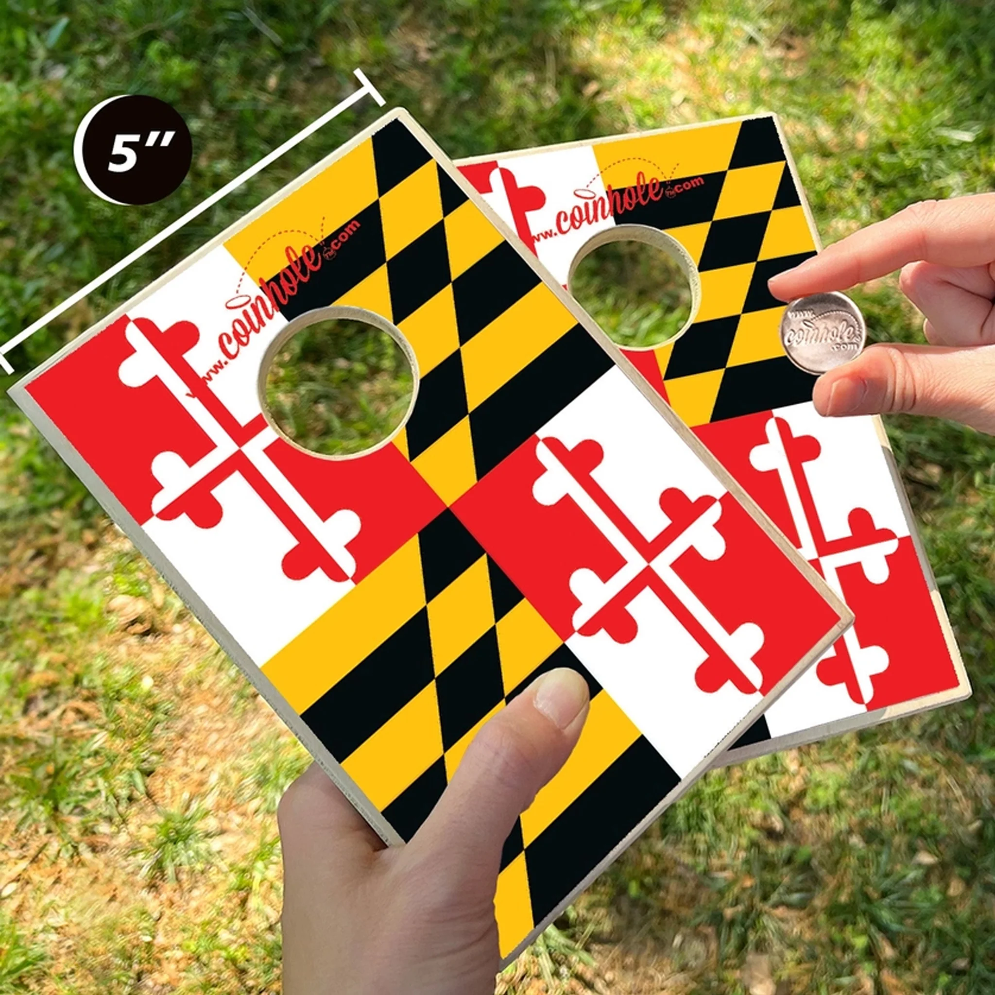 Coinhole® Tabletop Game Set Maryland Flag - Image 3