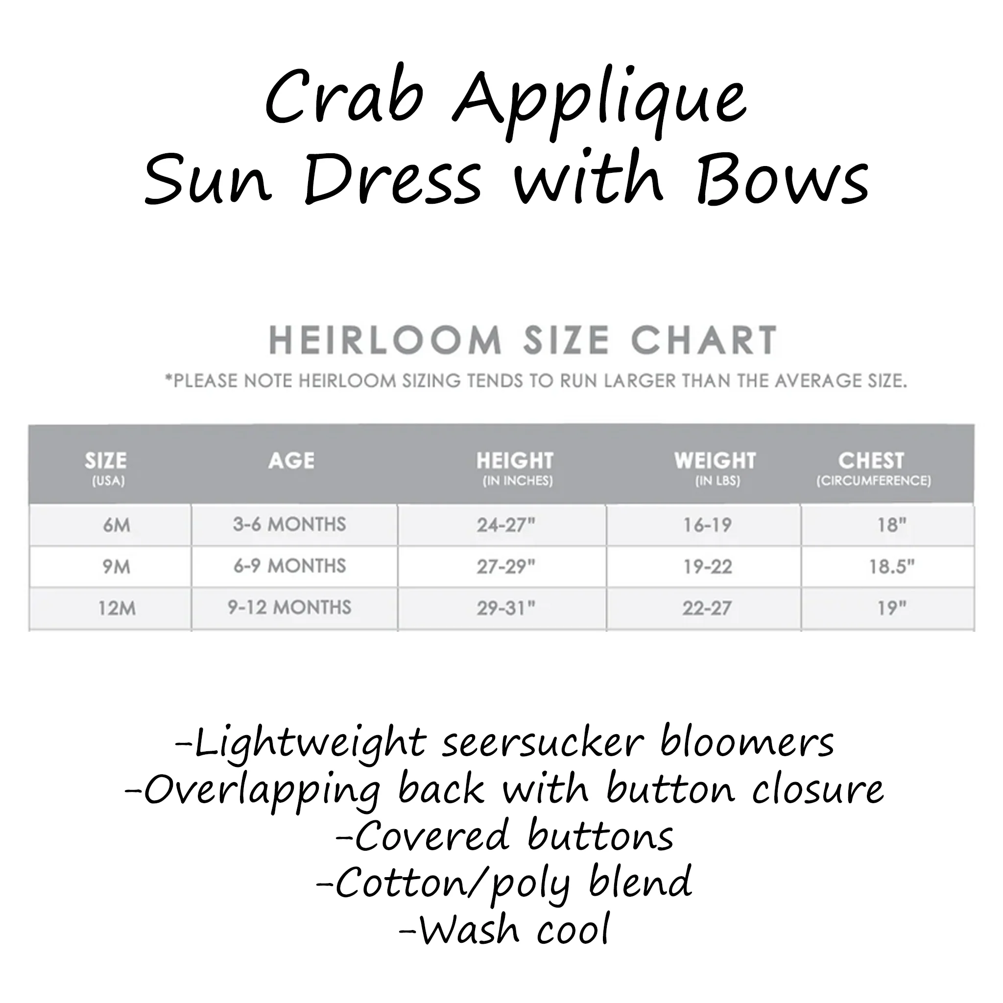 Crab Applique Baby Sun Dress with Bloomers - Image 3
