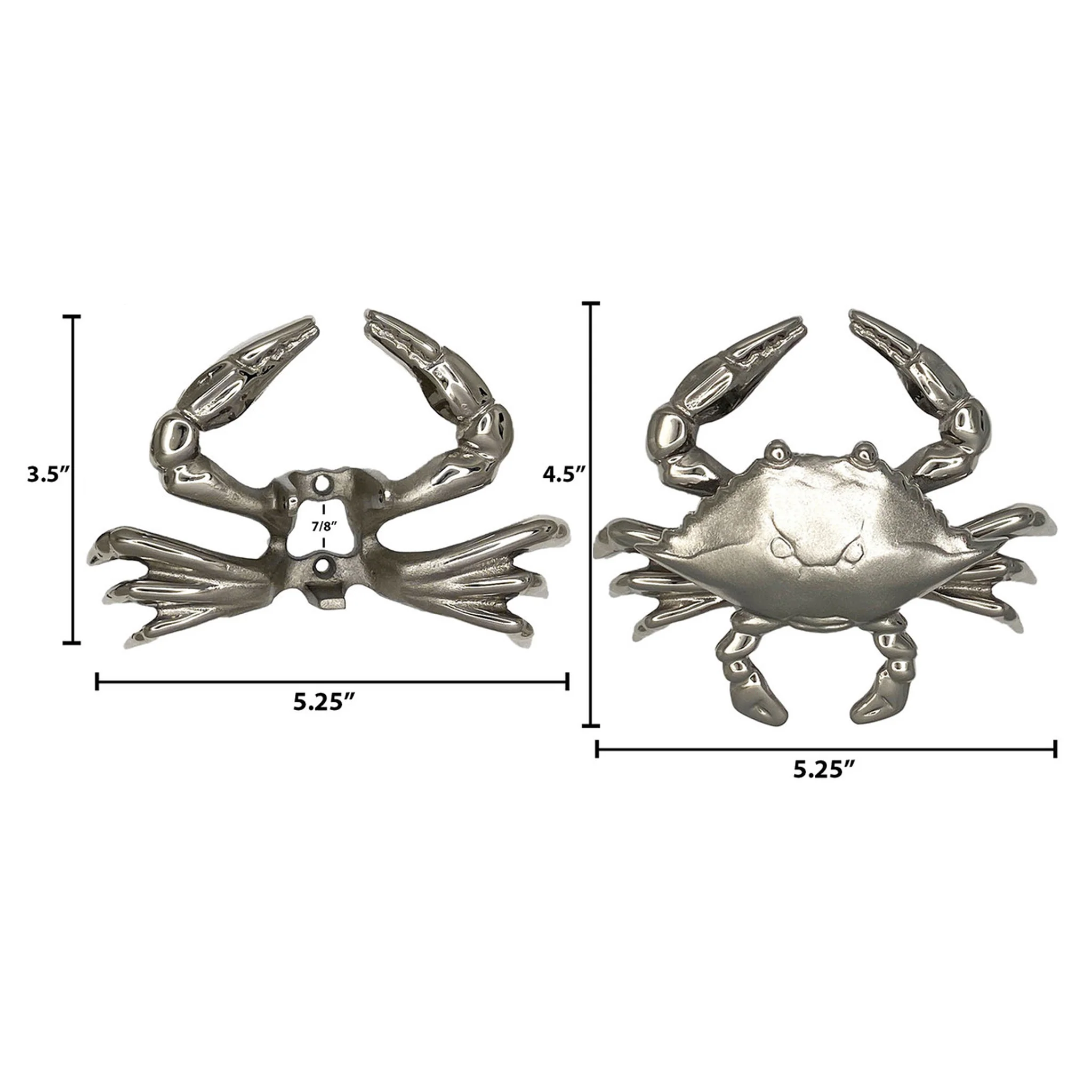 Crab Door Knocker - Brass or Nickel Silver - Image 7