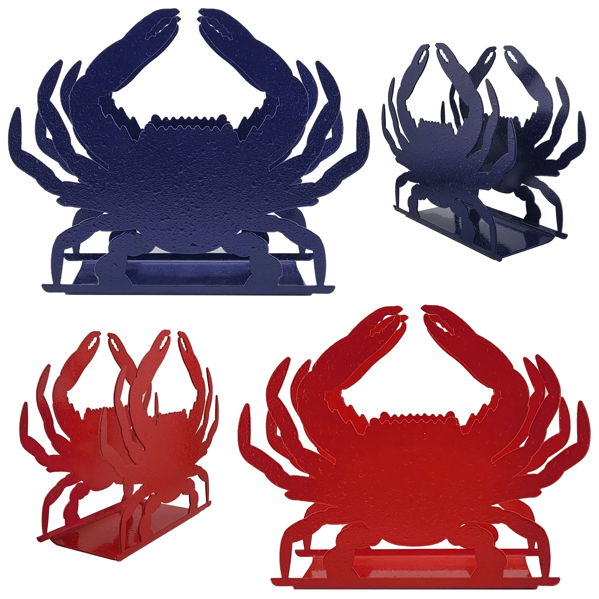 Crab Shaped Steel Napkin Holder - Blue or Red