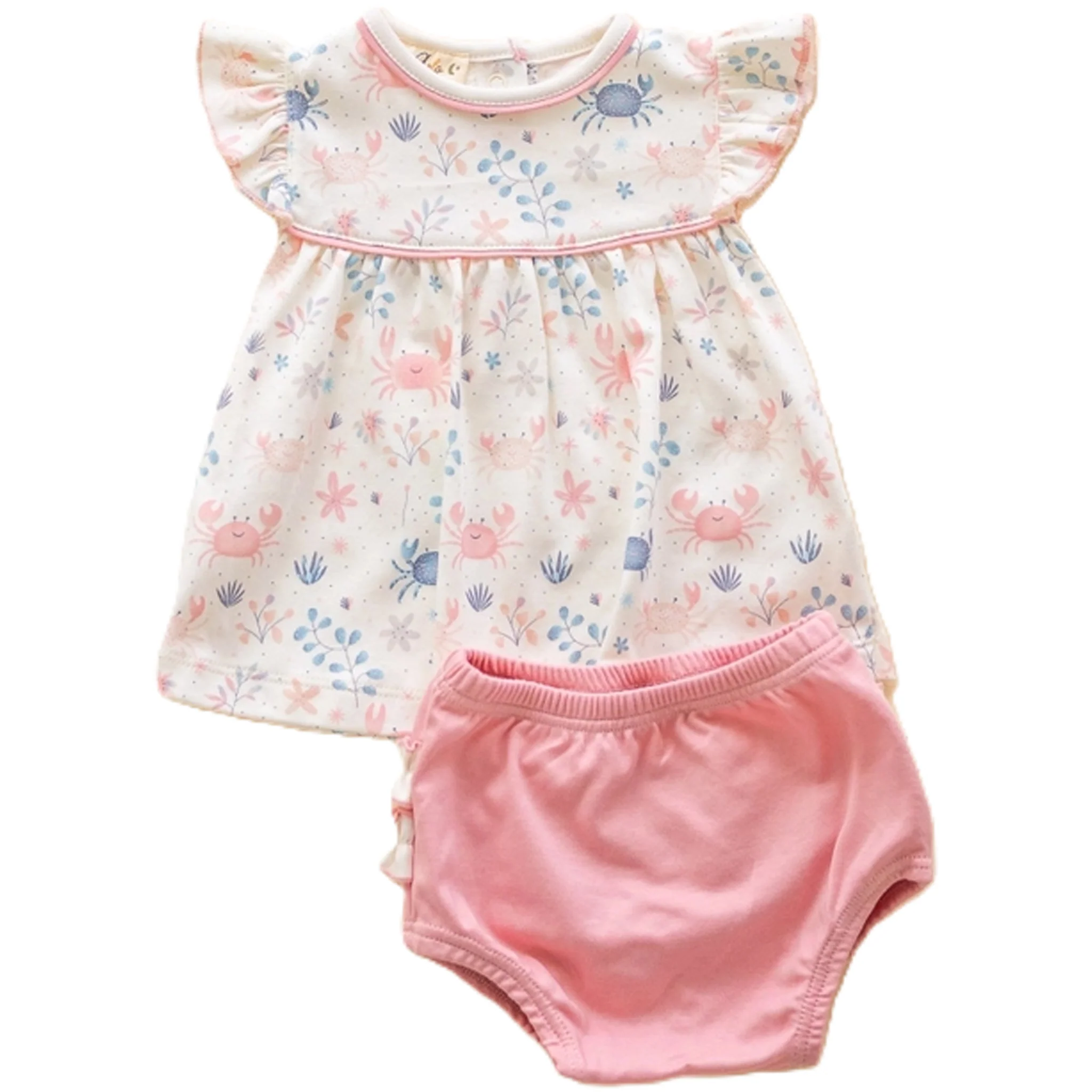 Crabby Cove Diaper Cover Set Dusty Rose