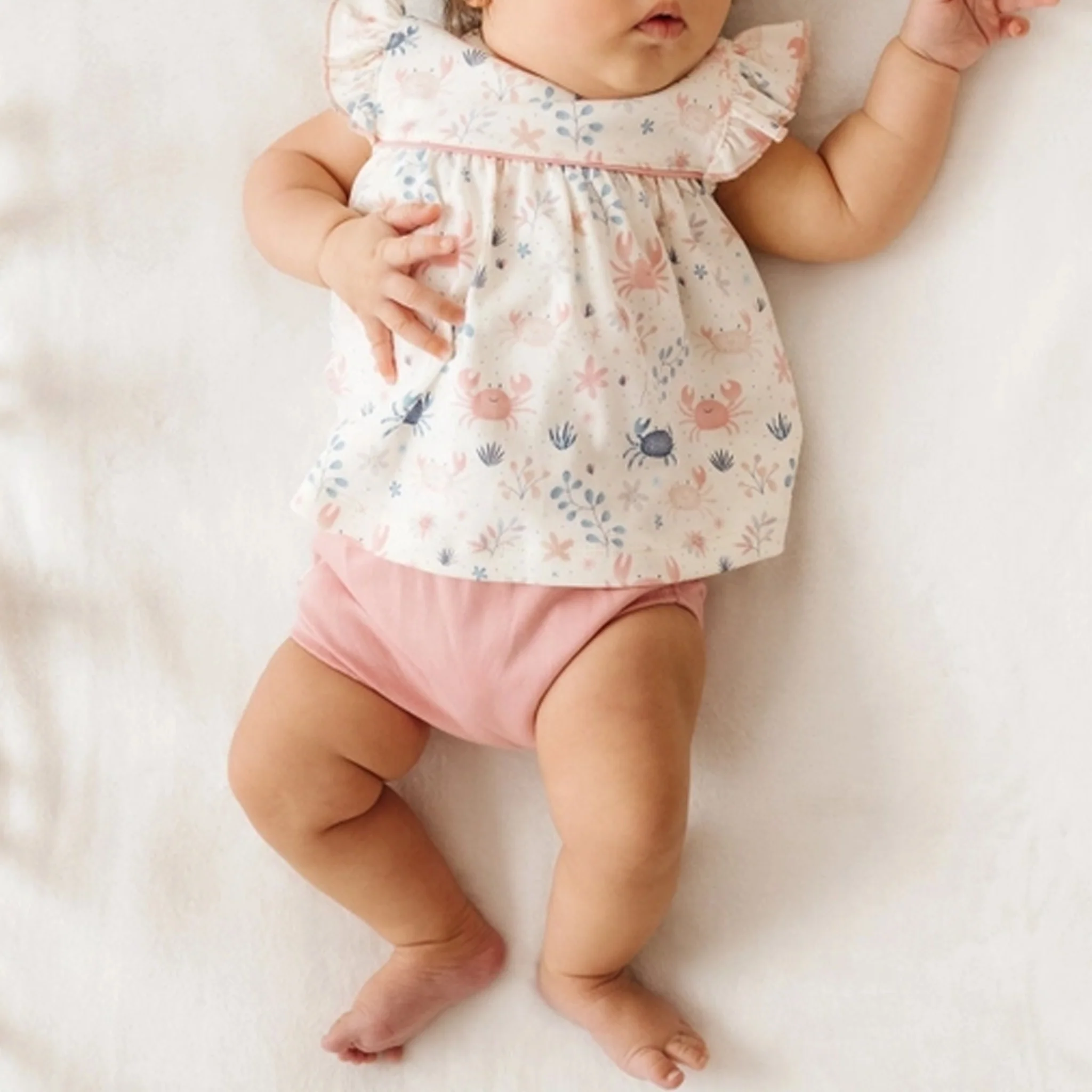 Crabby Cove Diaper Cover Set Dusty Rose - Image 2
