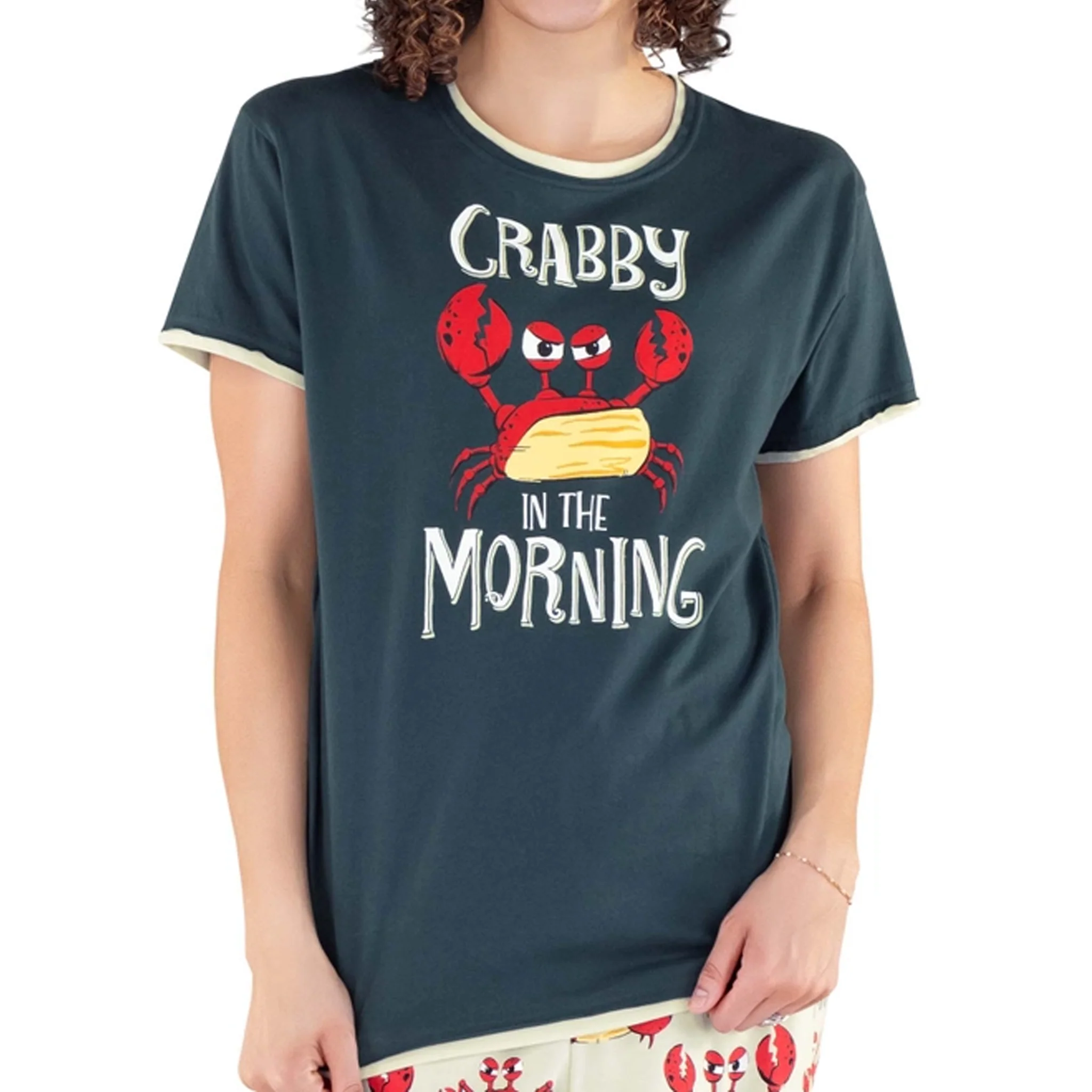 Crabby In The Morning Women's Pajama Shirt - Image 3