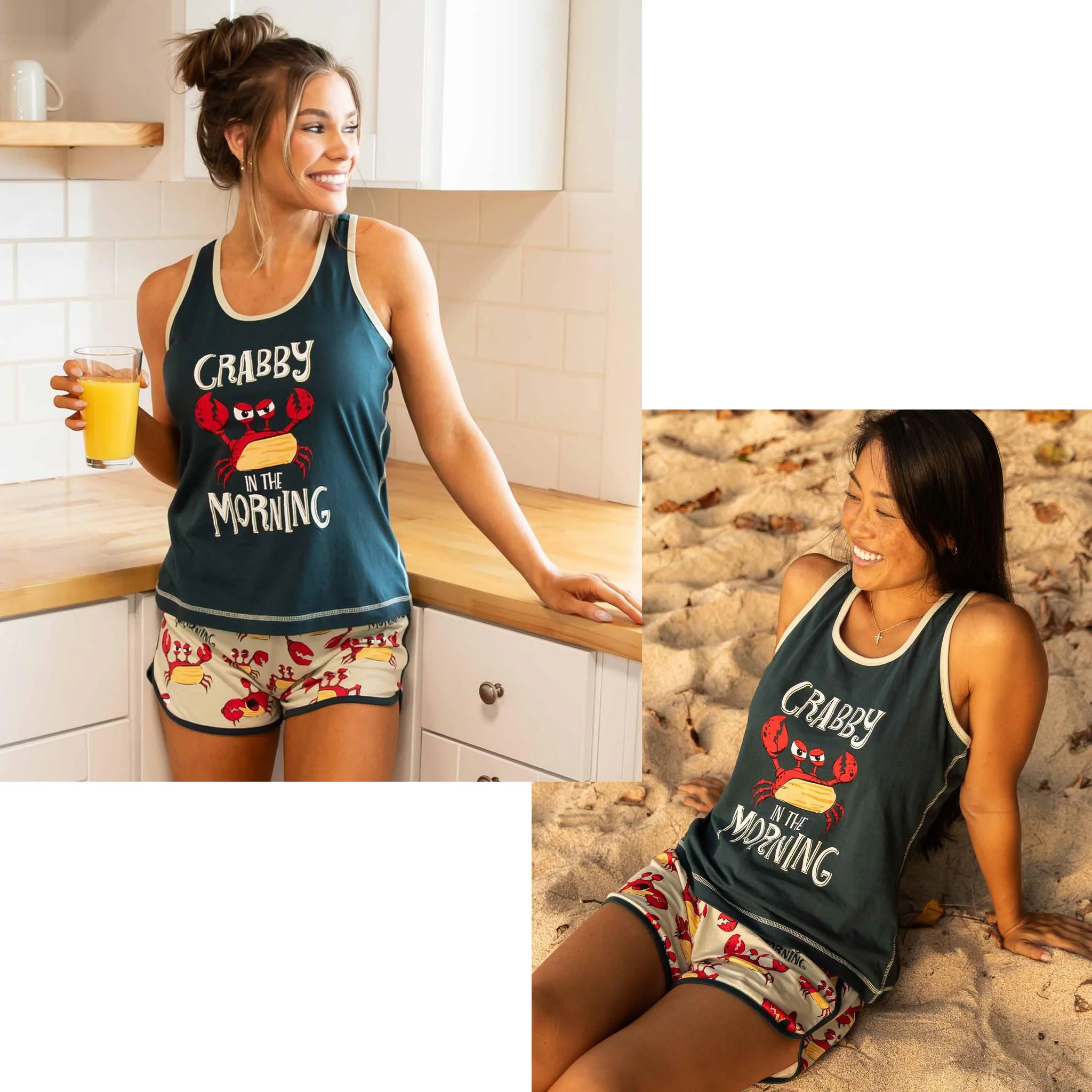 Crabby In The Morning Women's Pajama Shorts - Image 6