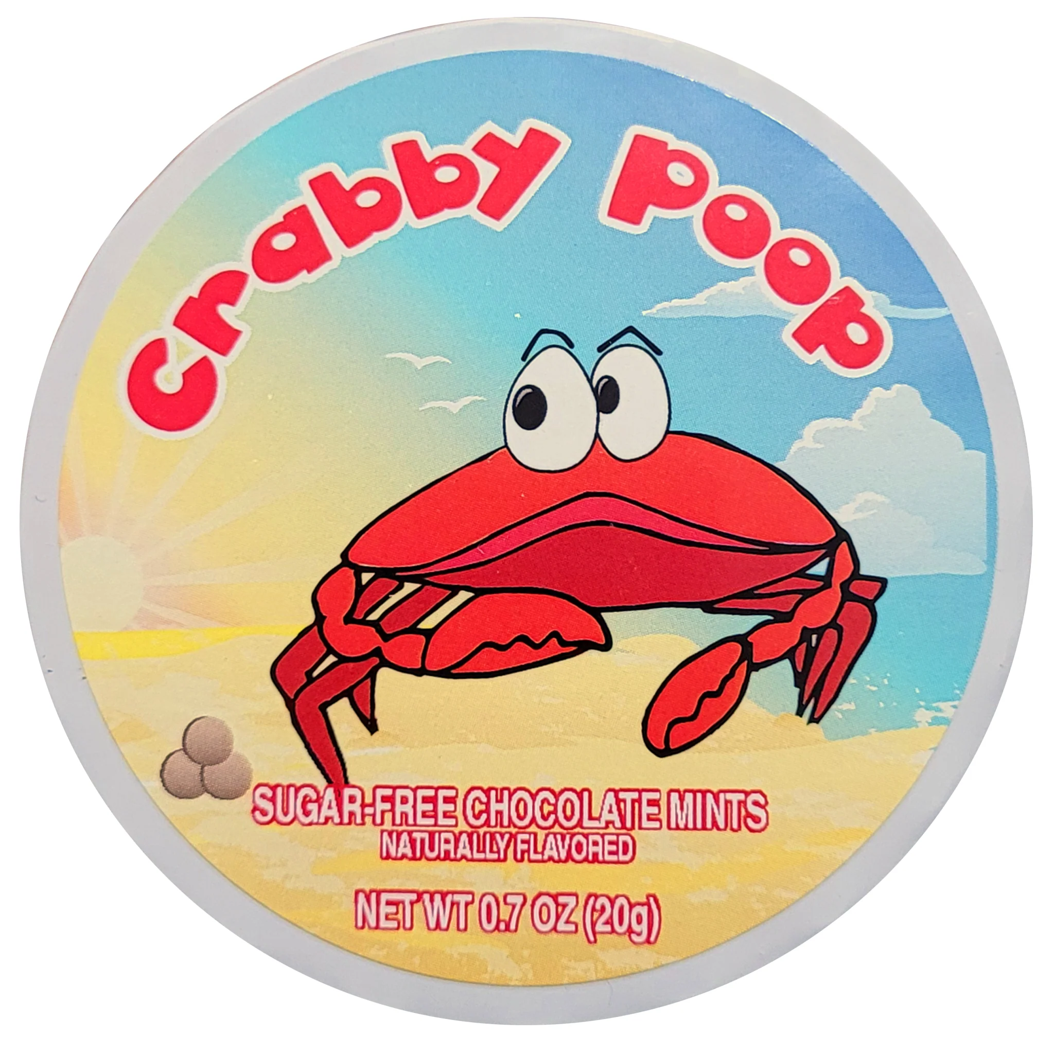 Crabby Poop Chocolate Peppermints Tin Sugar Free