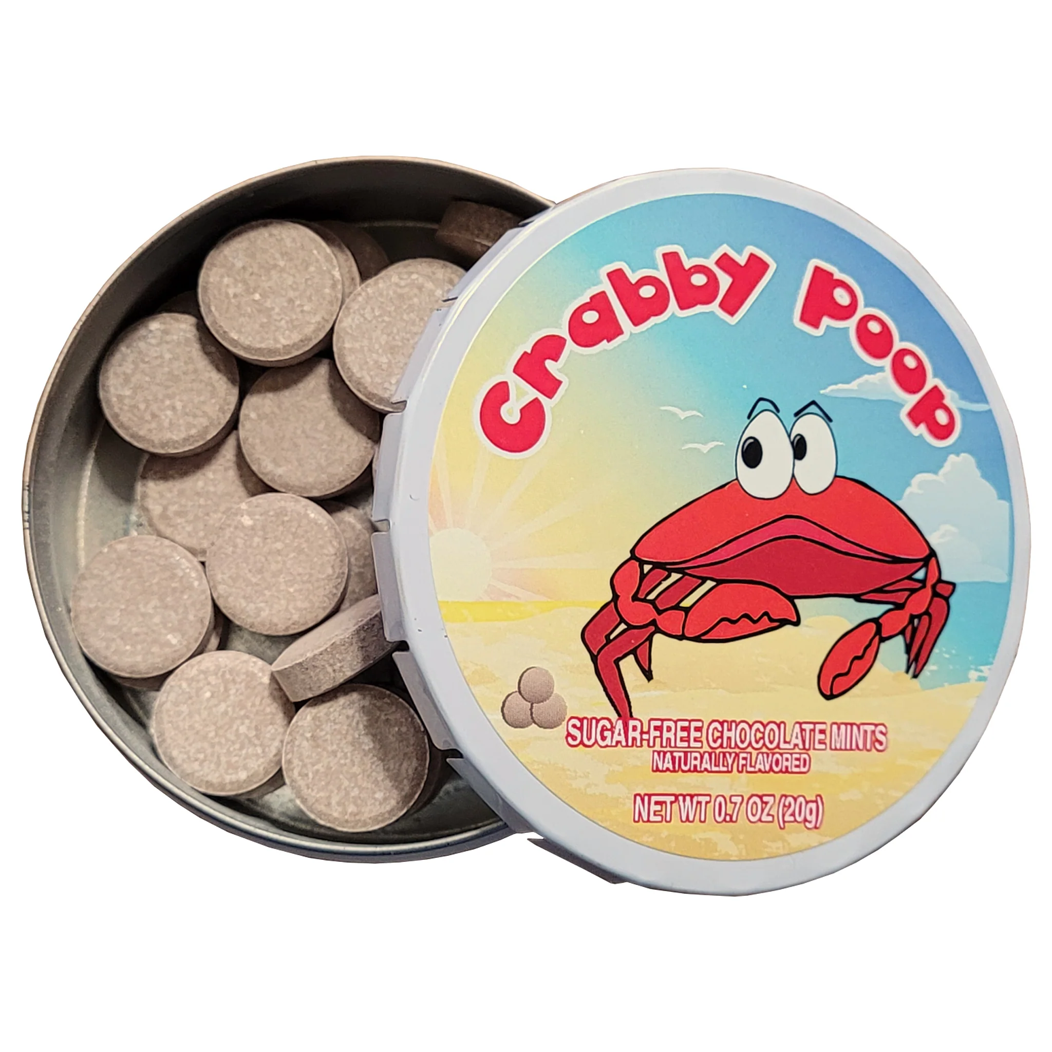 Crabby Poop Chocolate Peppermints Tin Sugar Free - Image 2