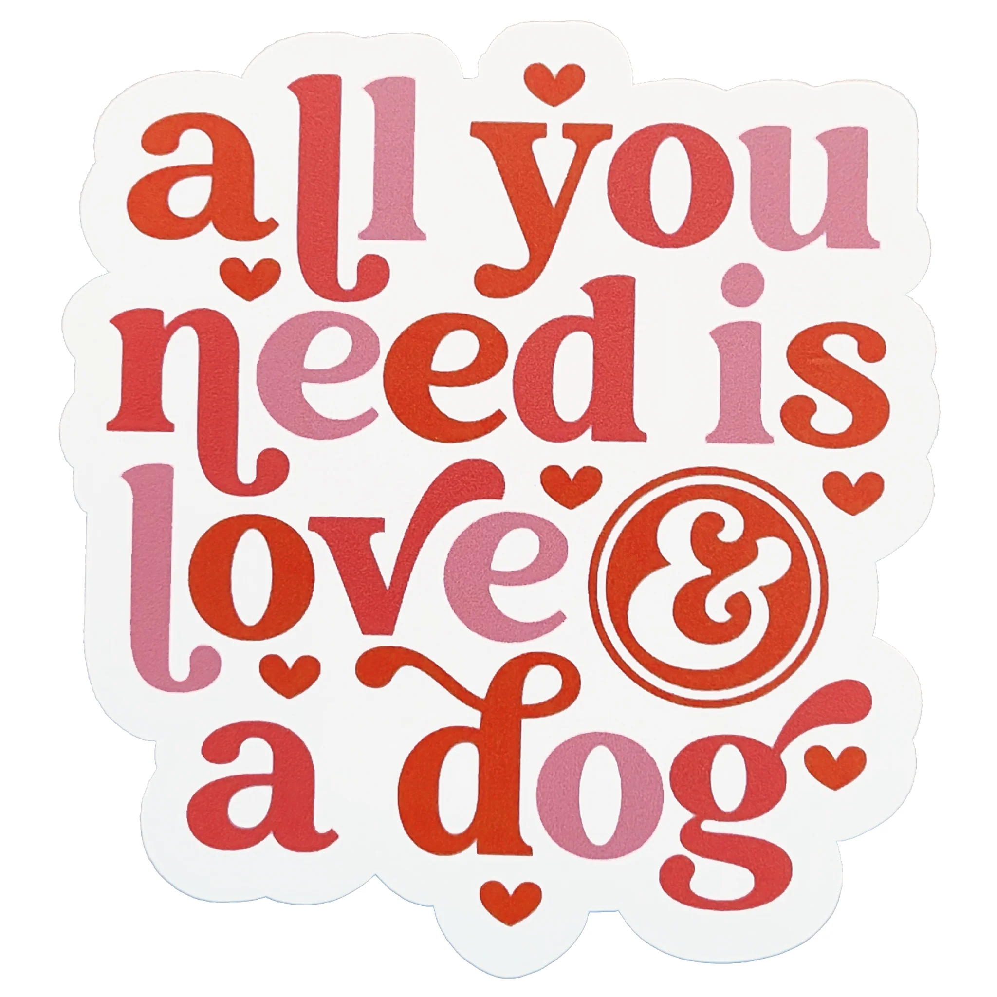 Dog Love Die Cut Vinyl Sticker