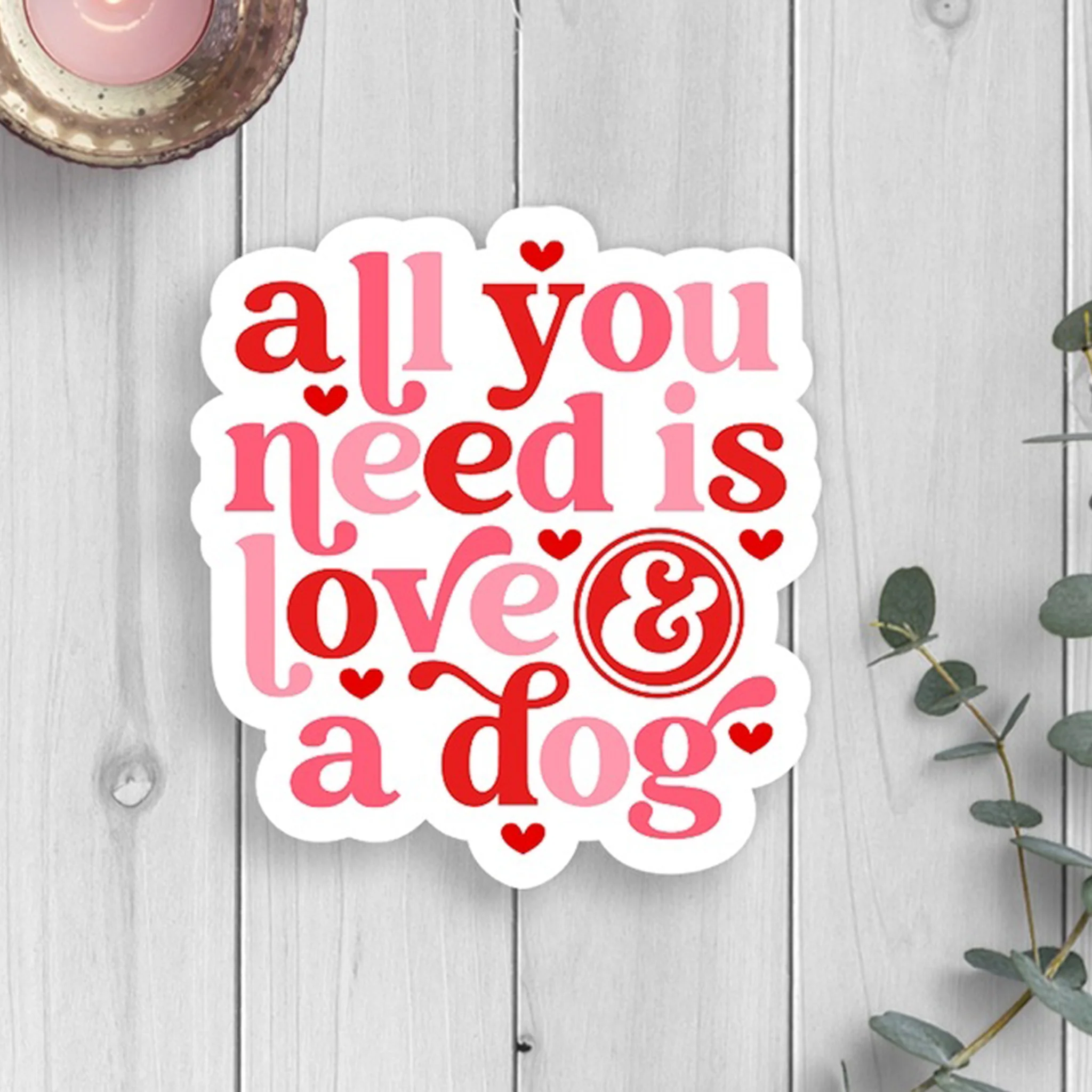 Dog Love Die Cut Vinyl Sticker - Image 2