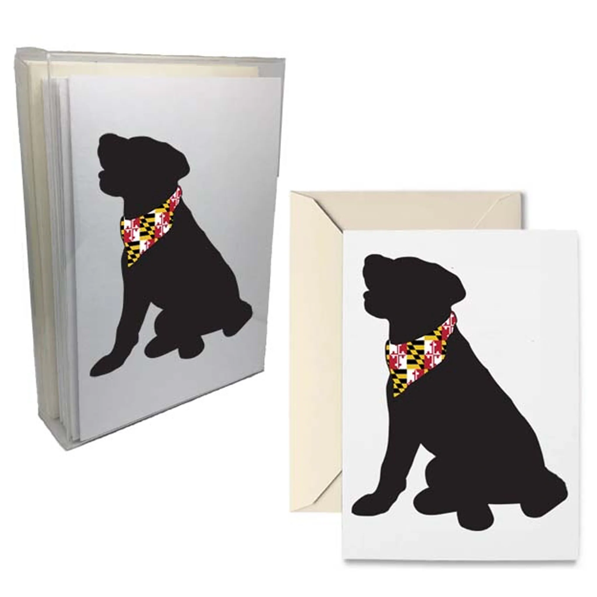 Dog with Maryland Flag Scarf Note Card - Image 2