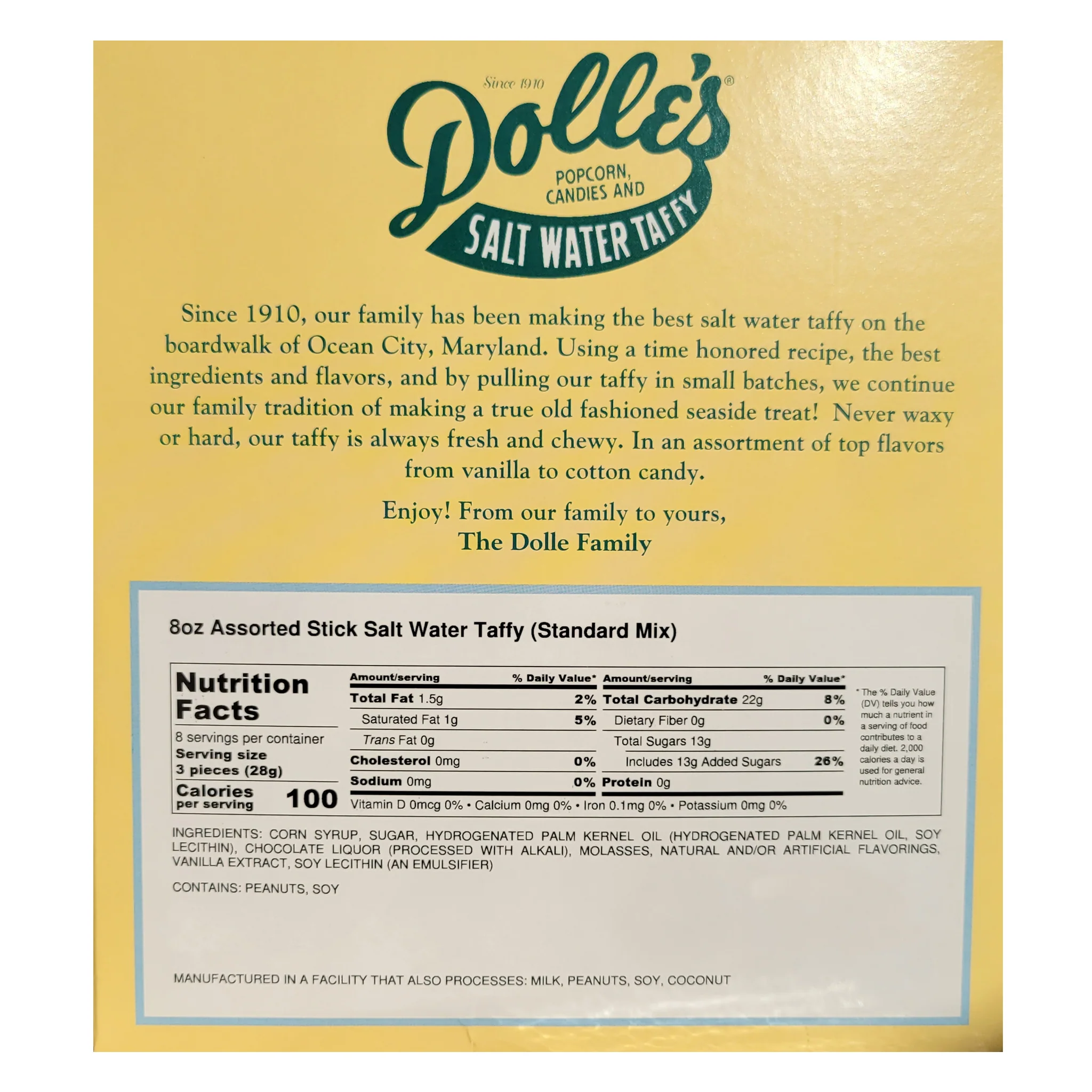 Dolle's Salt Water Taffy Sticks 8 oz. Box - Image 3