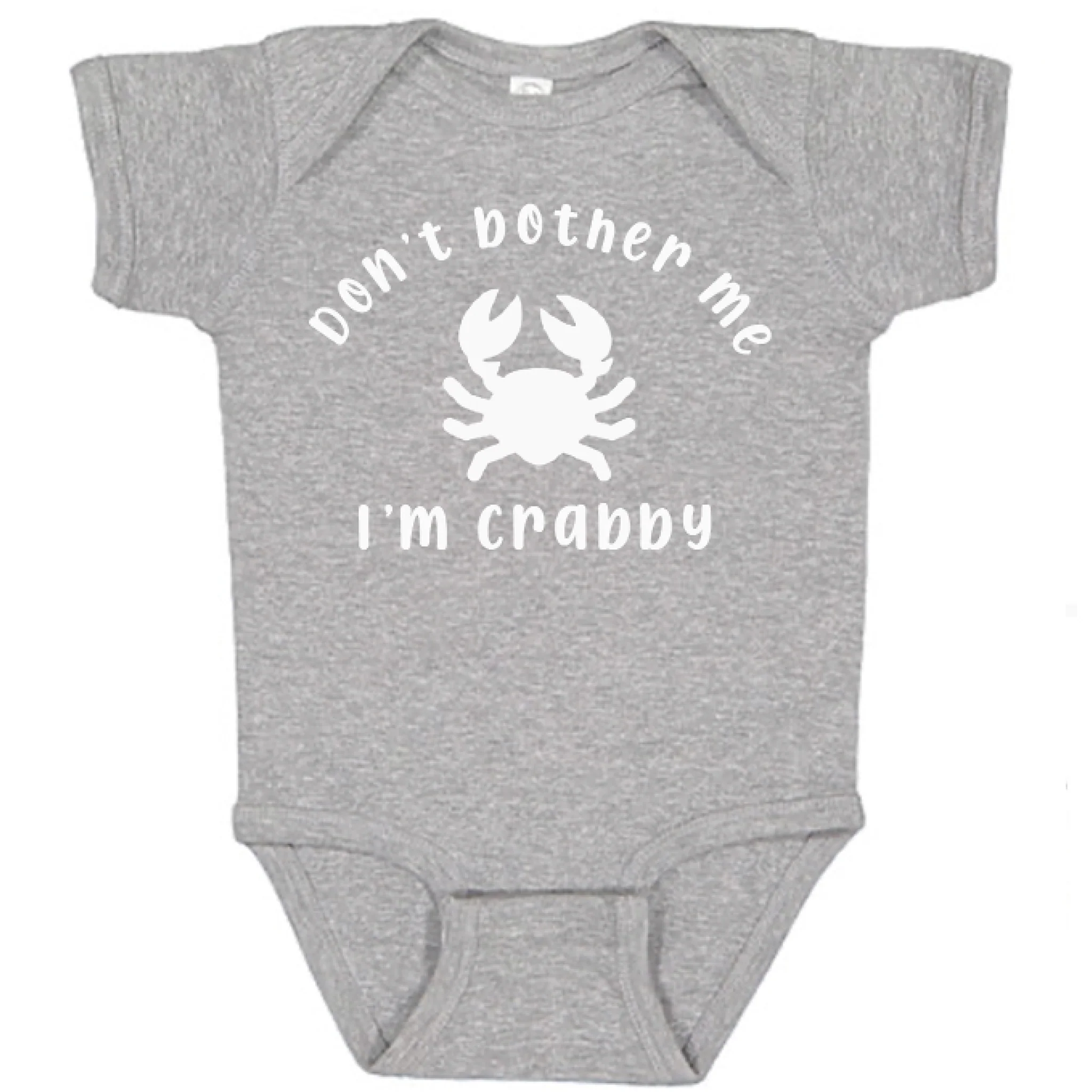 Don't Bother Me I'm Crabby Gray Baby Onesie