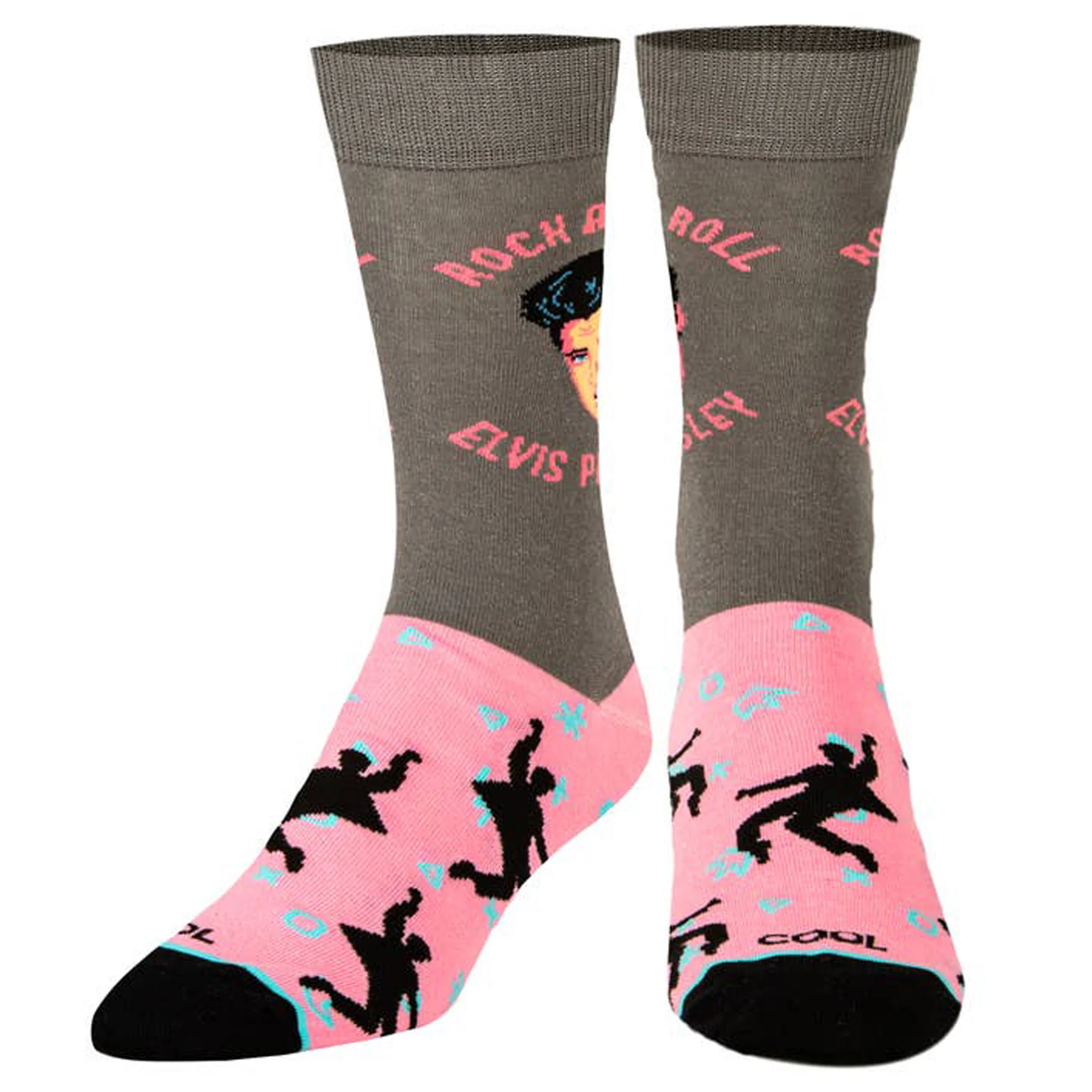 Elvis Rock and Roll Pink/Gray Socks - Image 3